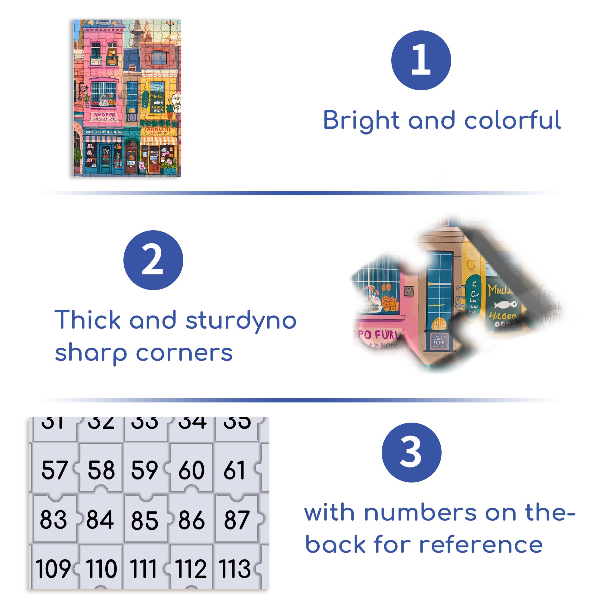 Main Street Shops 500pcs/1000pcs Jigsaw Puzzle, Scratch-Resistant, Interactive Family Game & Brain-Boosting DIY Decor, Perfect for Halloween, Christmas & New Year Gifts, Family Puzzle Game