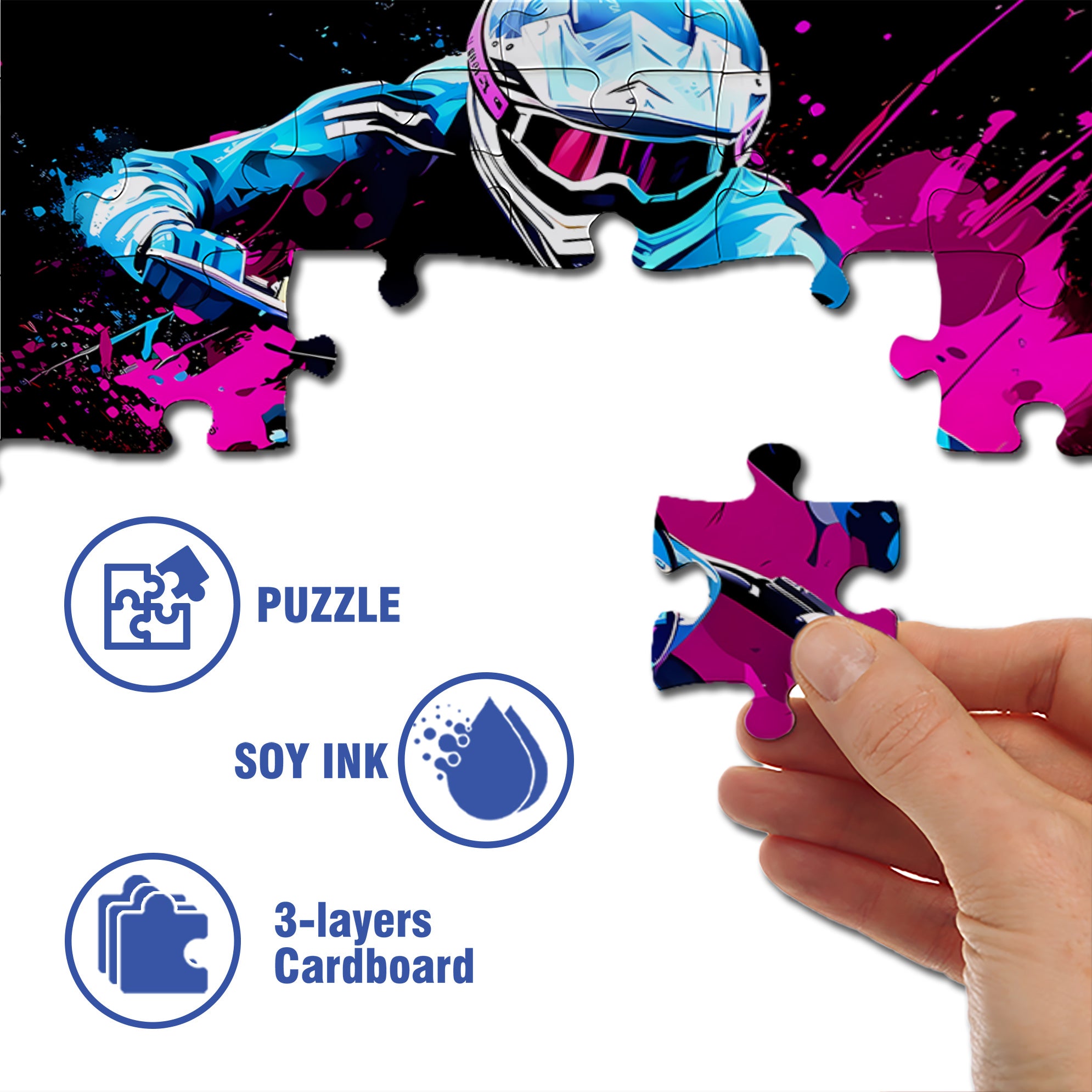 Motorbike 500pcs/1000pcs Jigsaw Puzzle, Scratch-Resistant, Interactive Family Game & Brain-Boosting DIY Decor, Perfect for Halloween, Christmas & New Year Gifts, Family Puzzle Game