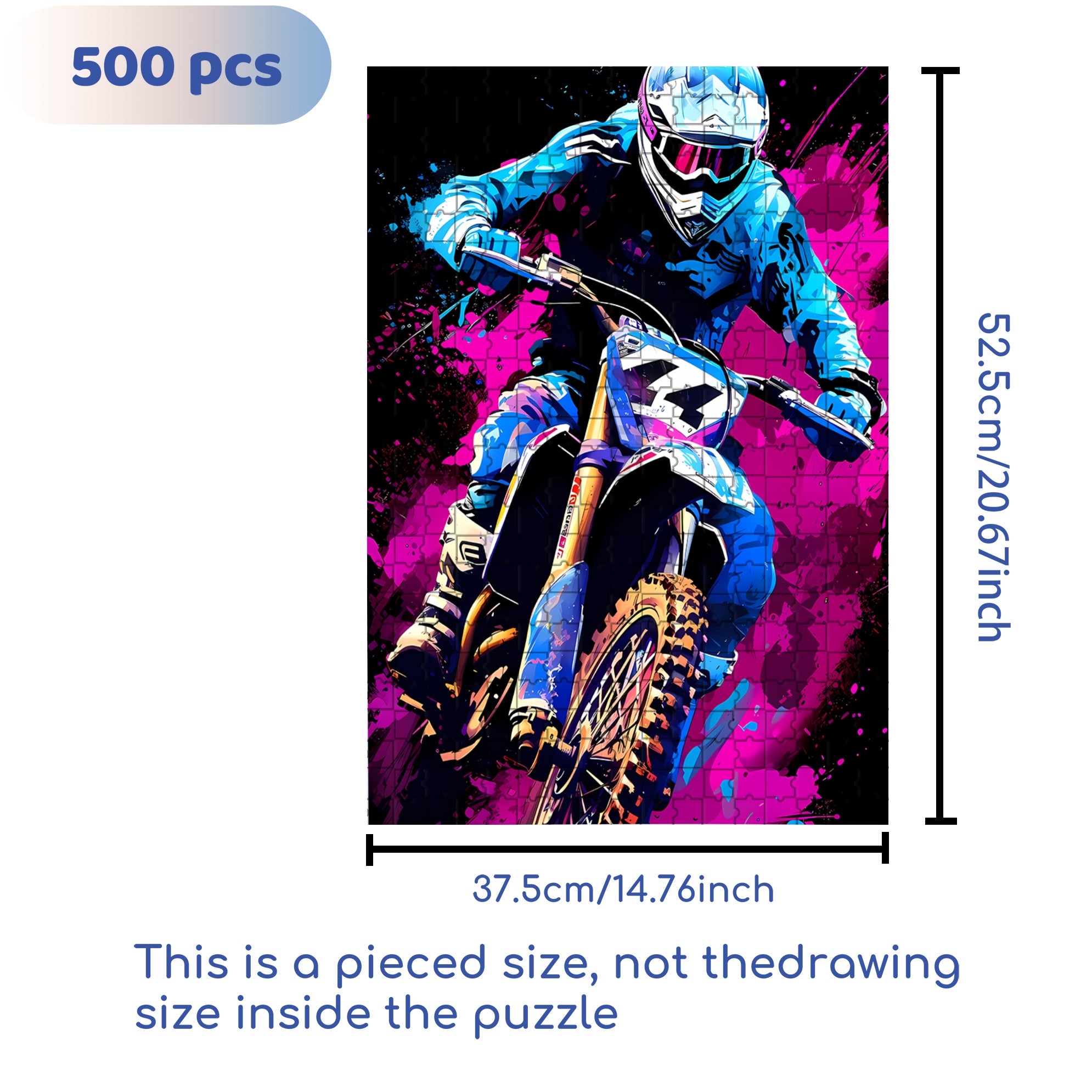 Motorbike 500pcs/1000pcs Jigsaw Puzzle, Scratch-Resistant, Interactive Family Game & Brain-Boosting DIY Decor, Perfect for Halloween, Christmas & New Year Gifts, Family Puzzle Game