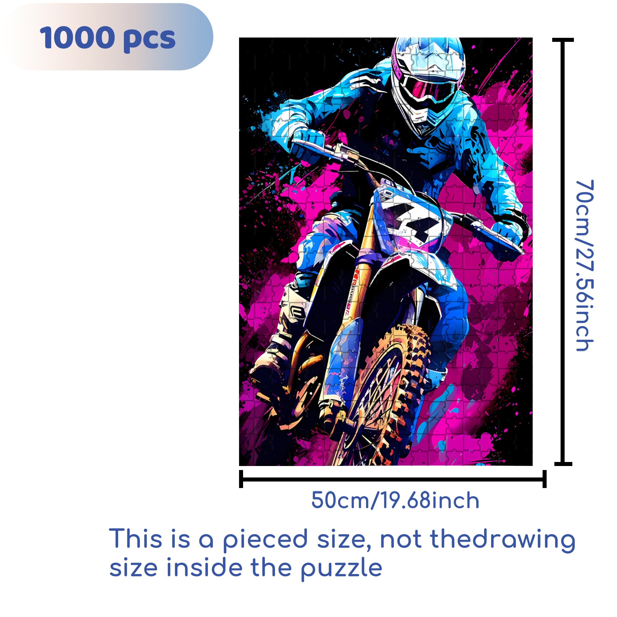 Motorbike 500pcs/1000pcs Jigsaw Puzzle, Scratch-Resistant, Interactive Family Game & Brain-Boosting DIY Decor, Perfect for Halloween, Christmas & New Year Gifts, Family Puzzle Game