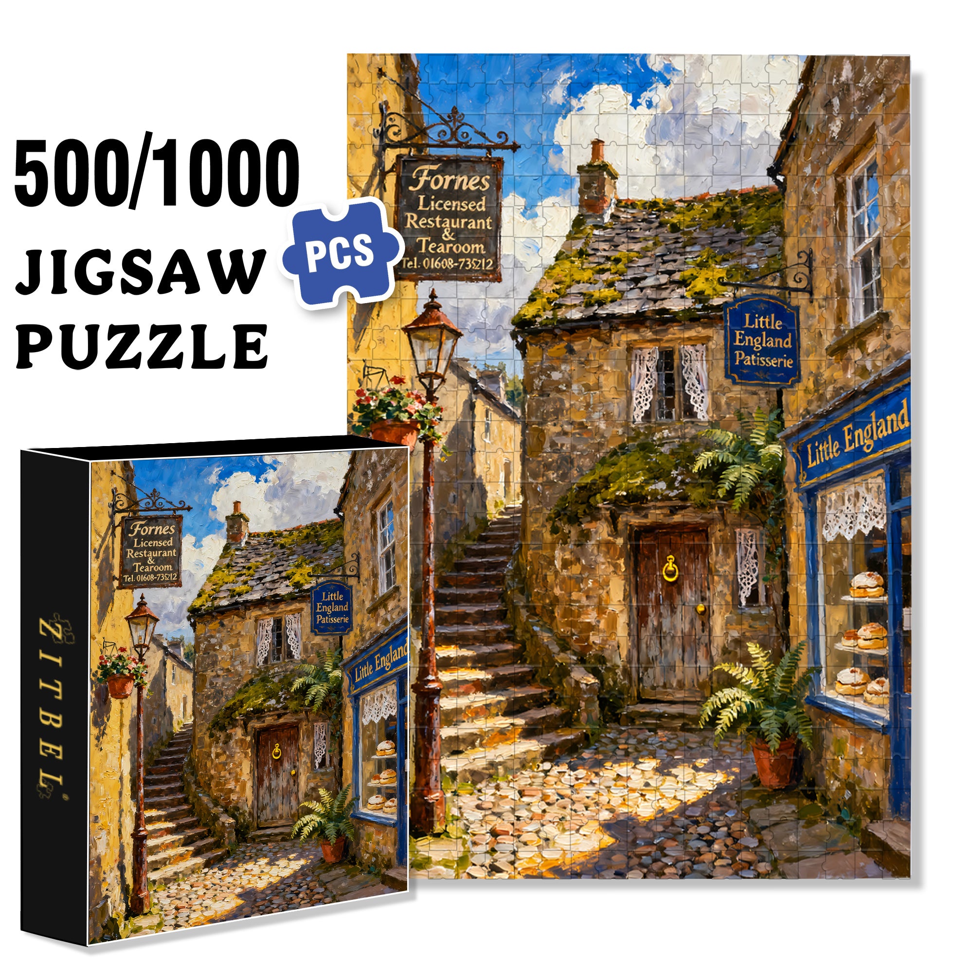 Narrow Alleys 500pcs/1000pcs Jigsaw Puzzle, Scratch-Resistant, Interactive Family Game & Brain-Boosting DIY Decor, Perfect for Halloween, Christmas & New Year Gifts, Family Puzzle Game