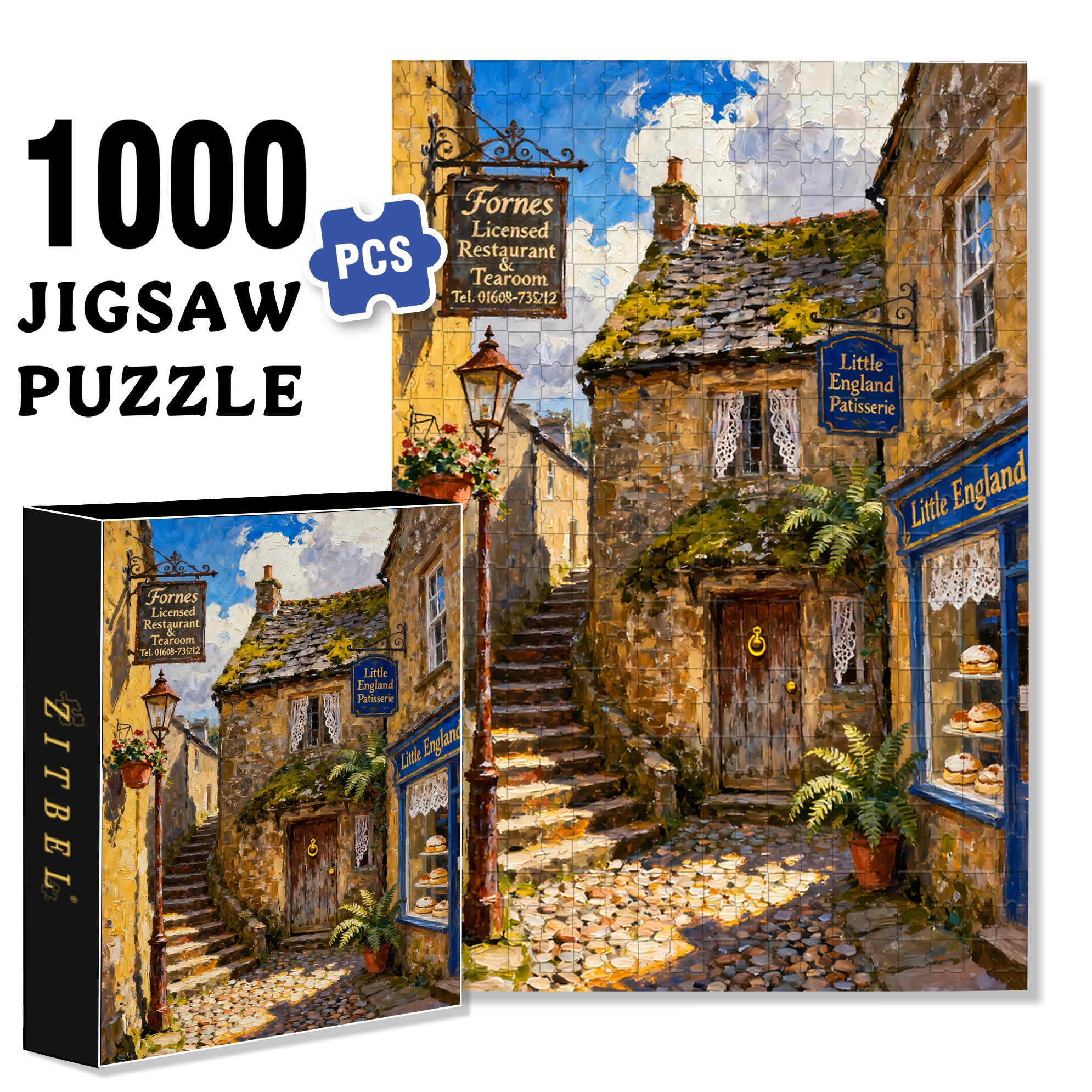 Narrow Alleys 500pcs/1000pcs Jigsaw Puzzle, Scratch-Resistant, Interactive Family Game & Brain-Boosting DIY Decor, Perfect for Halloween, Christmas & New Year Gifts, Family Puzzle Game