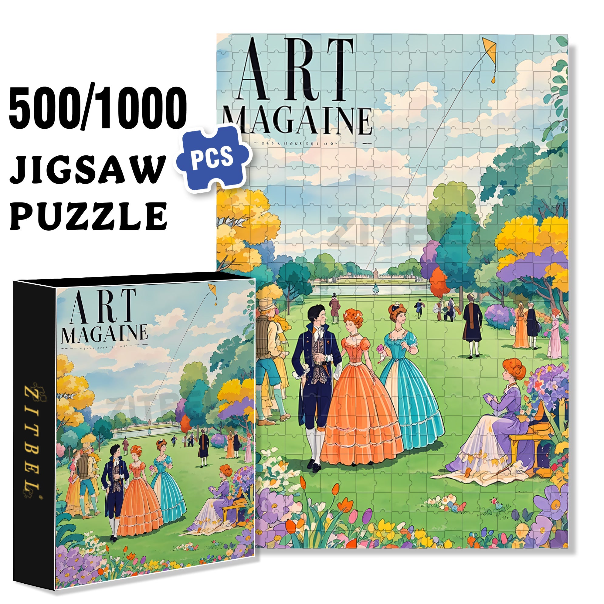 Outdoor 500pcs/1000pcs Jigsaw Puzzle, Scratch-Resistant, Interactive Family Game & Brain-Boosting DIY Decor, Perfect for Halloween, Christmas & New Year Gifts, Family Puzzle Game