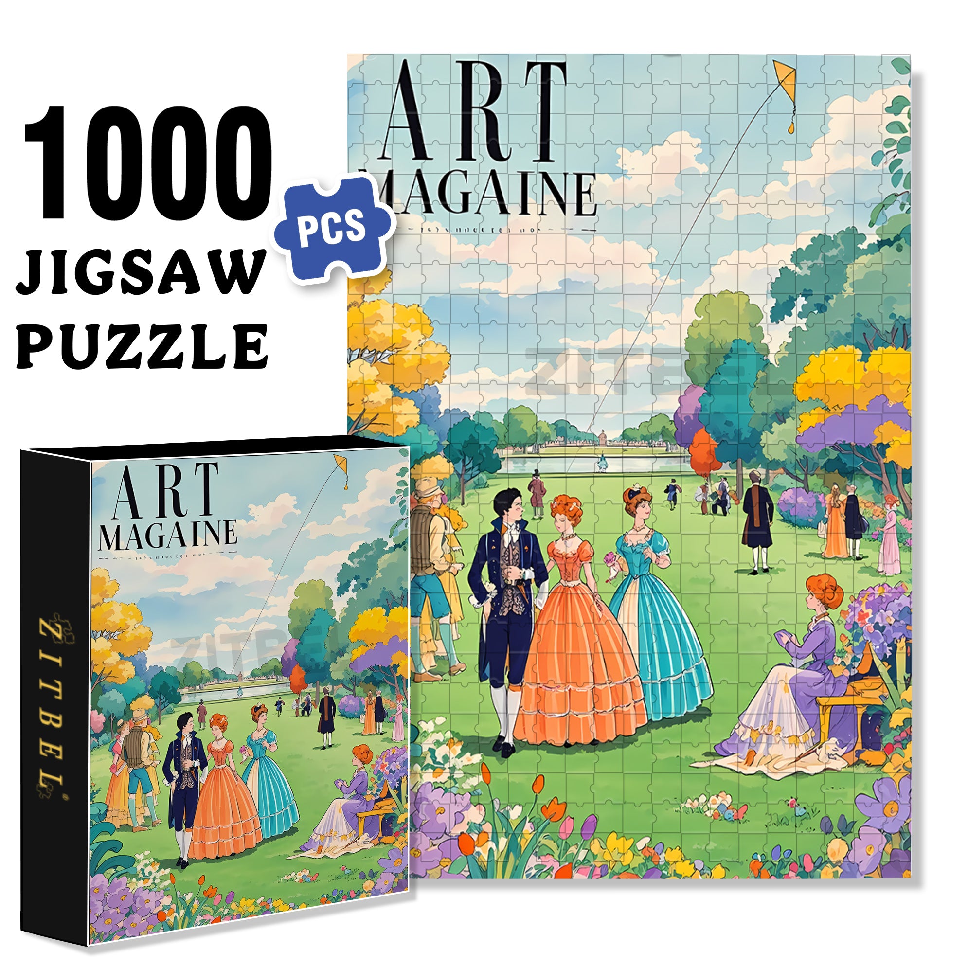 Outdoor 500pcs/1000pcs Jigsaw Puzzle, Scratch-Resistant, Interactive Family Game & Brain-Boosting DIY Decor, Perfect for Halloween, Christmas & New Year Gifts, Family Puzzle Game