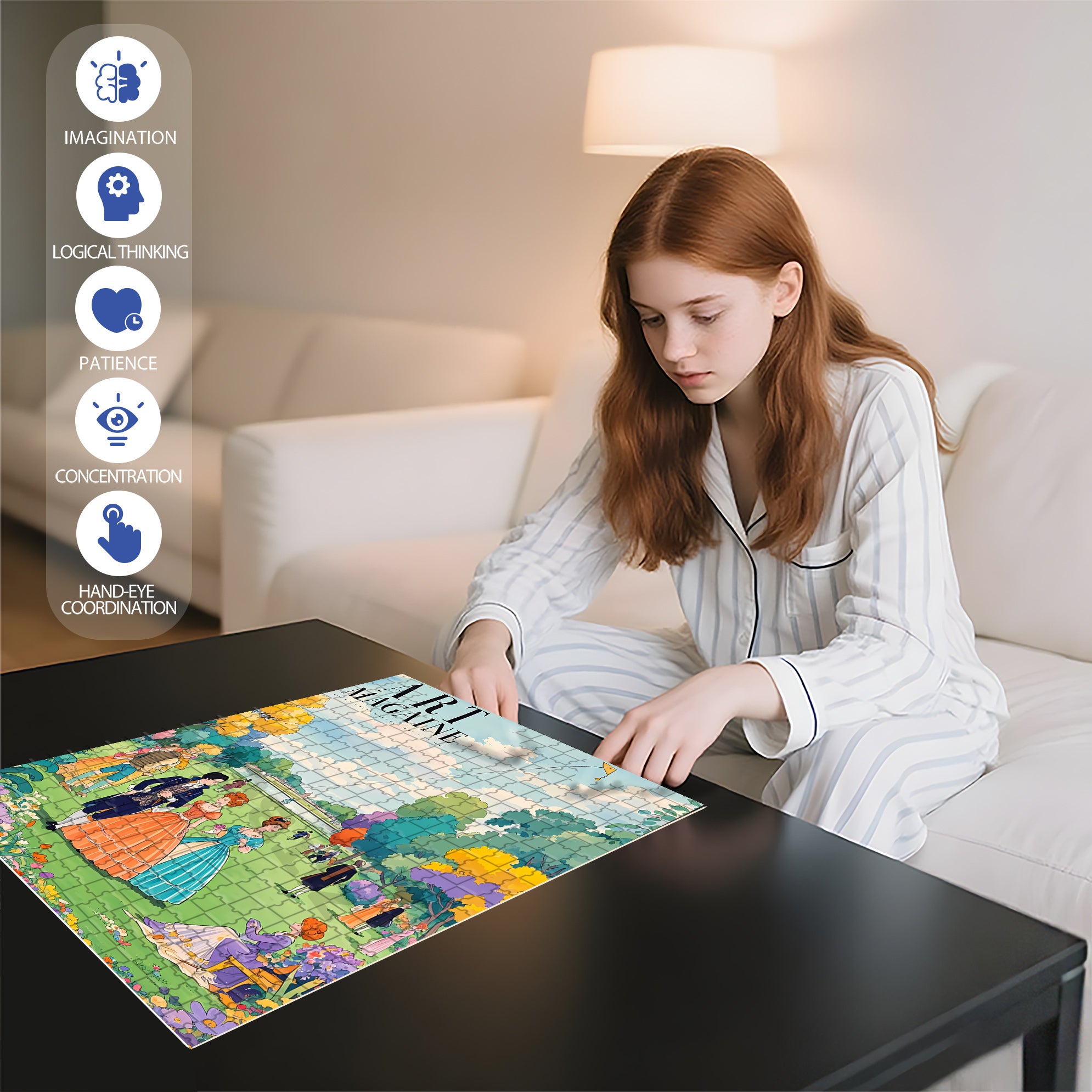 Outdoor 500pcs/1000pcs Jigsaw Puzzle, Scratch-Resistant, Interactive Family Game & Brain-Boosting DIY Decor, Perfect for Halloween, Christmas & New Year Gifts, Family Puzzle Game