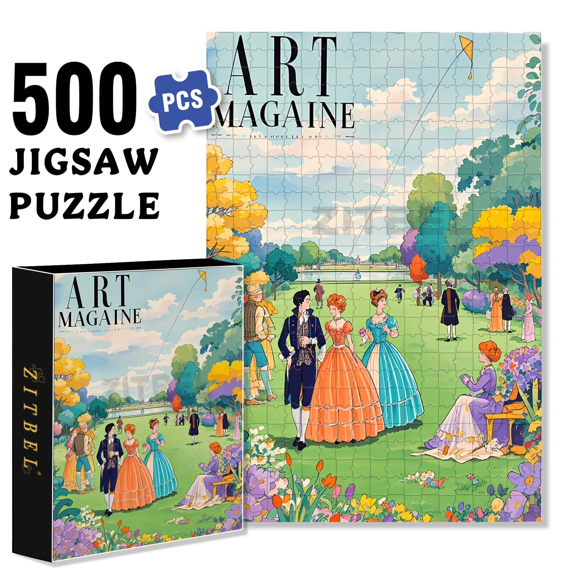 Outdoor 500pcs/1000pcs Jigsaw Puzzle, Scratch-Resistant, Interactive Family Game & Brain-Boosting DIY Decor, Perfect for Halloween, Christmas & New Year Gifts, Family Puzzle Game