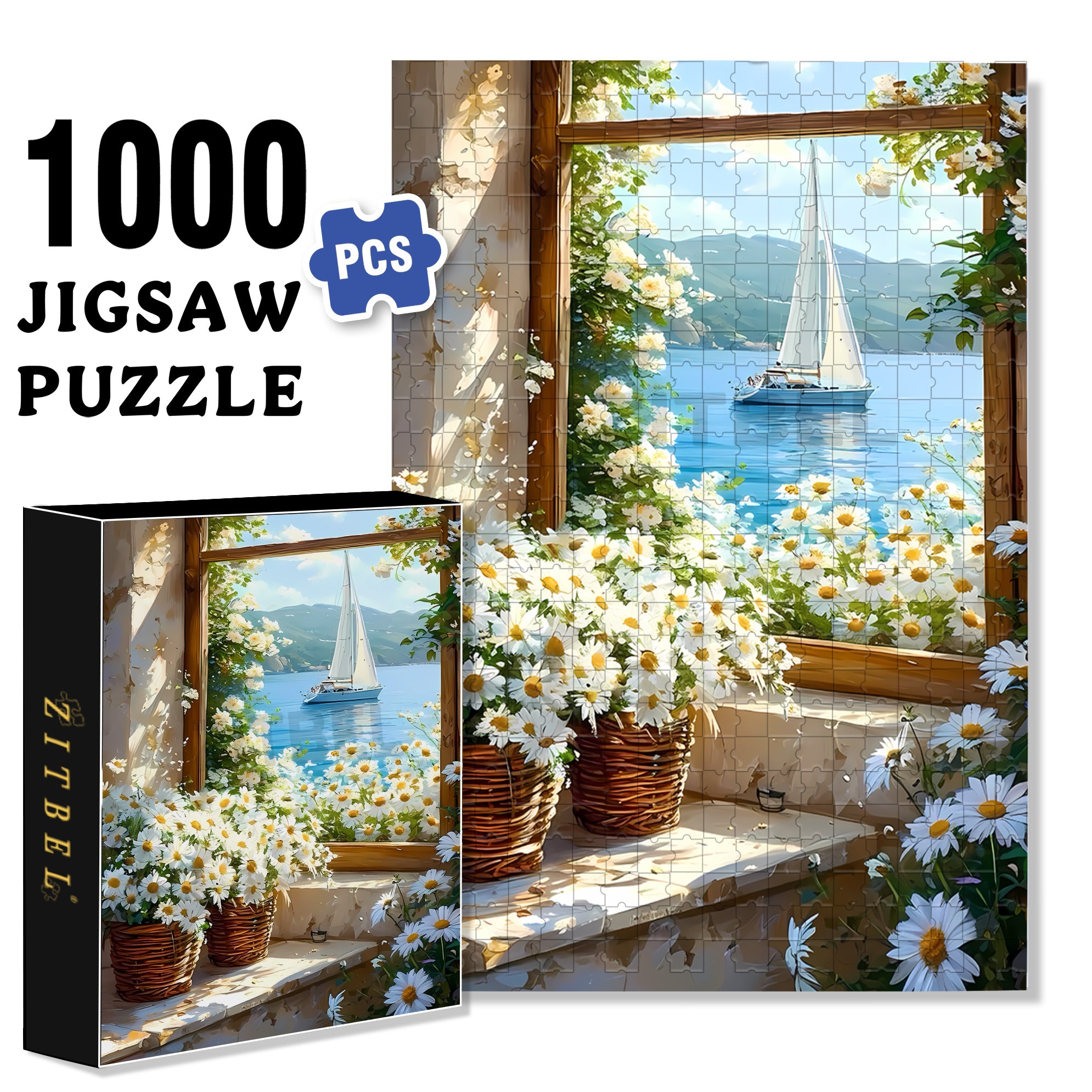Outside The Window 500pcs/1000pcs Jigsaw Puzzle, Scratch-Resistant, Interactive Family Game & Brain-Boosting DIY Decor, Perfect for Halloween, Christmas & New Year Gifts, Family Puzzle Game