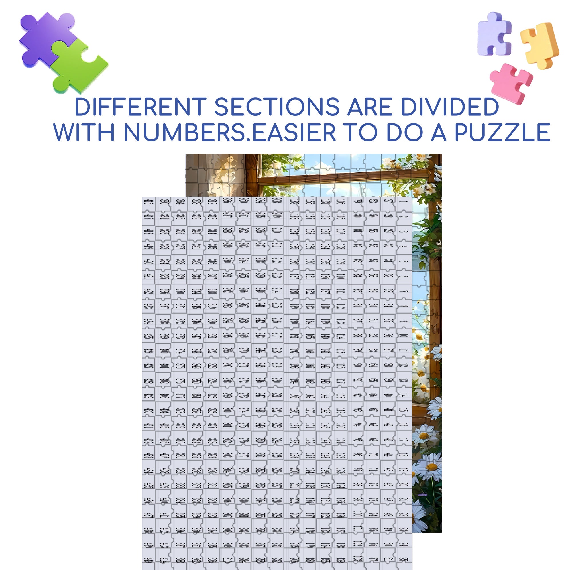 Outside The Window 500pcs/1000pcs Jigsaw Puzzle, Scratch-Resistant, Interactive Family Game & Brain-Boosting DIY Decor, Perfect for Halloween, Christmas & New Year Gifts, Family Puzzle Game