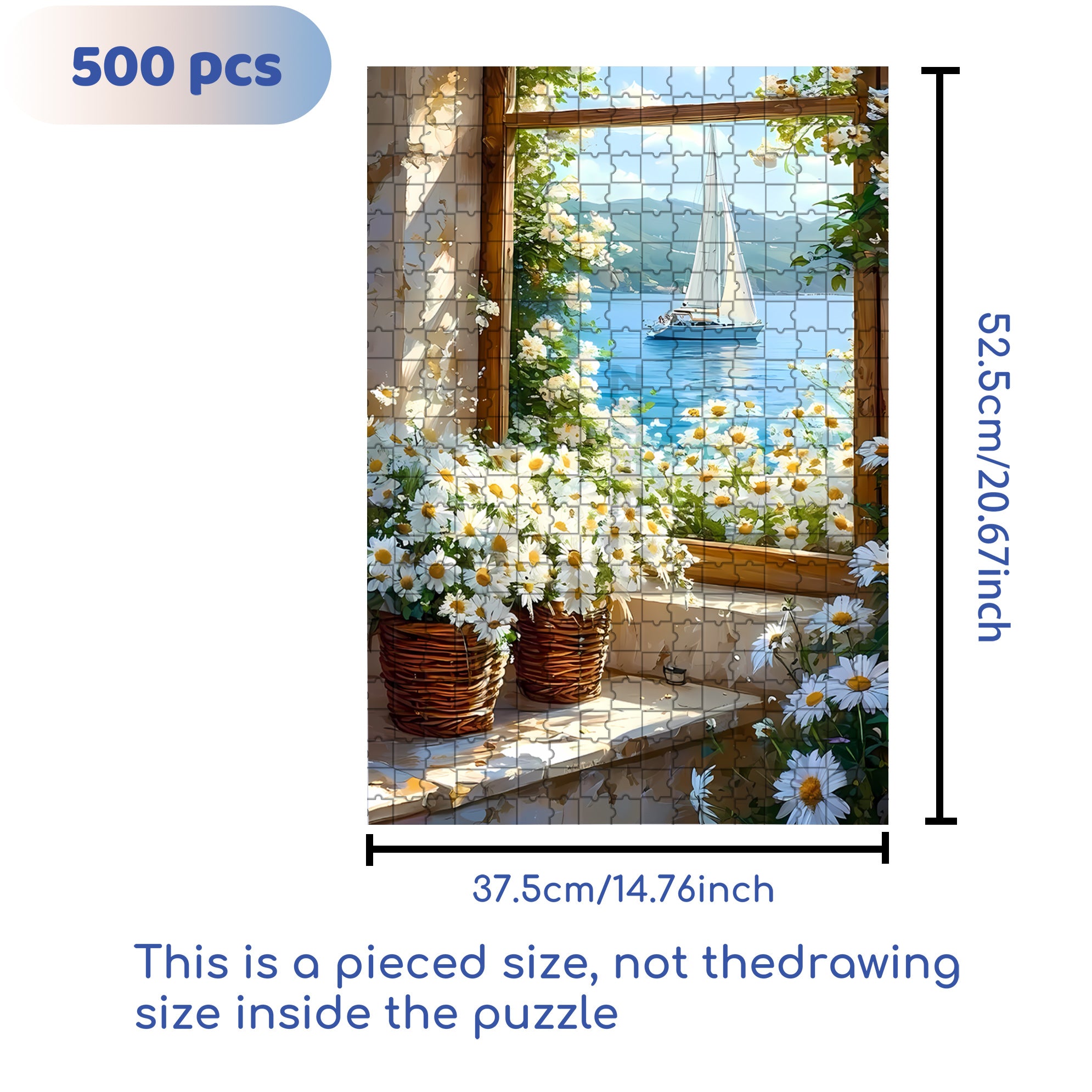 Outside The Window 500pcs/1000pcs Jigsaw Puzzle, Scratch-Resistant, Interactive Family Game & Brain-Boosting DIY Decor, Perfect for Halloween, Christmas & New Year Gifts, Family Puzzle Game
