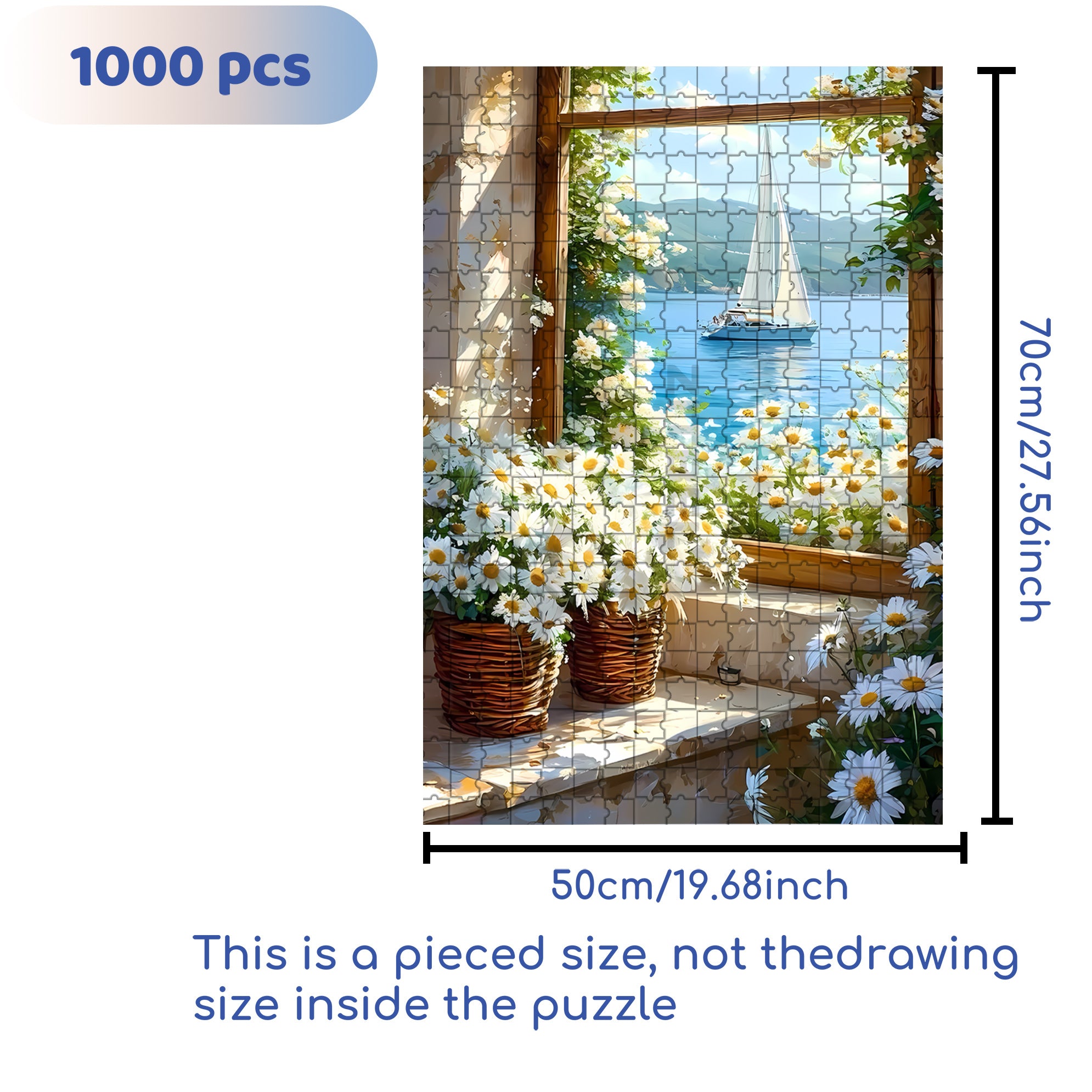 Outside The Window 500pcs/1000pcs Jigsaw Puzzle, Scratch-Resistant, Interactive Family Game & Brain-Boosting DIY Decor, Perfect for Halloween, Christmas & New Year Gifts, Family Puzzle Game