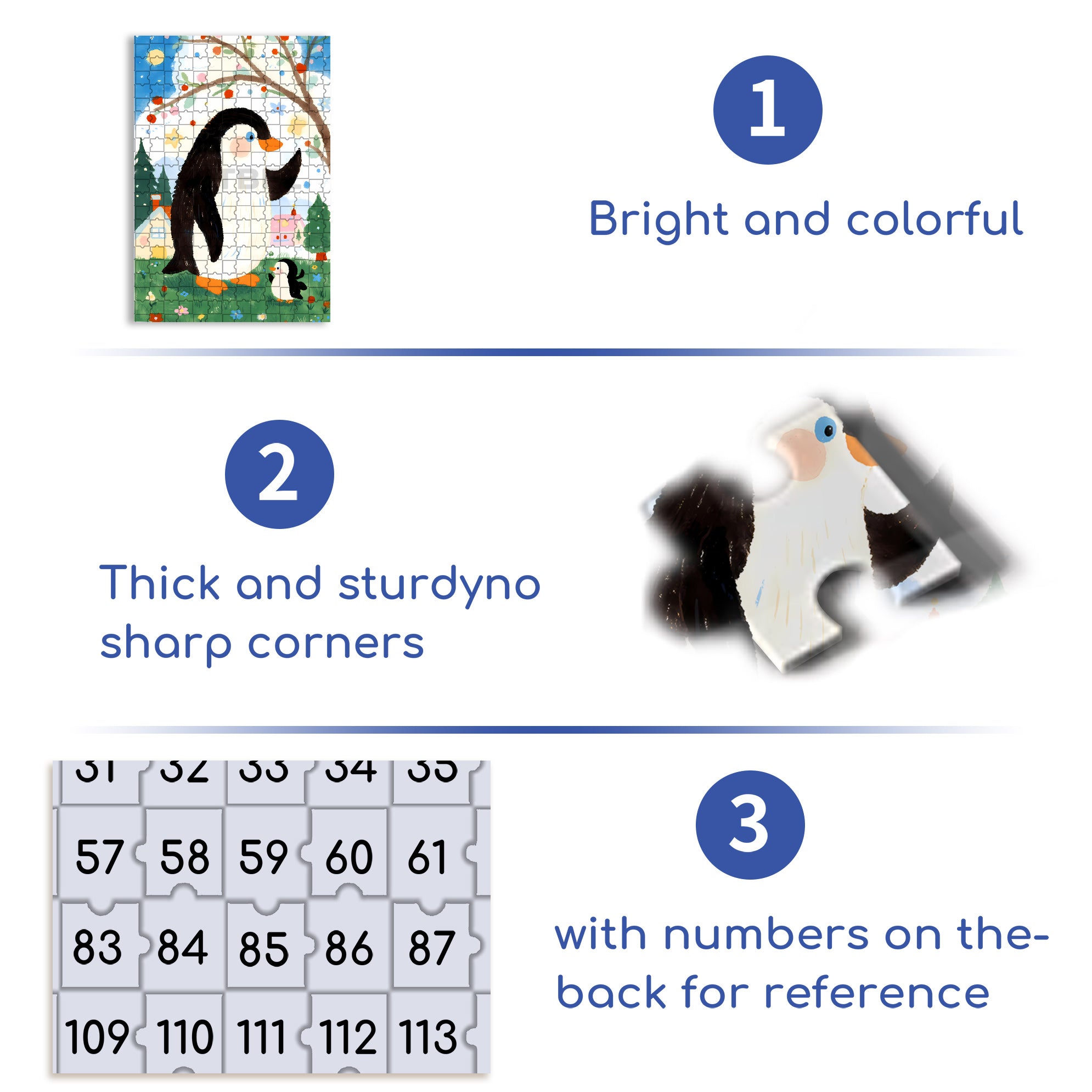 Penguin 500pcs/1000pcs Jigsaw Puzzle, Scratch-Resistant, Interactive Family Game & Brain-Boosting DIY Decor, Perfect for Halloween, Christmas & New Year Gifts, Family Puzzle Game