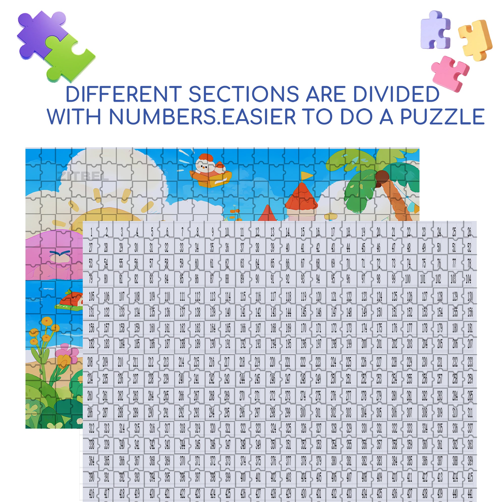 Rabbit Kindergarten 500pcs/1000pcs Jigsaw Puzzle, Scratch-Resistant, Interactive Family Game & Brain-Boosting DIY Decor, Perfect for Halloween, Christmas & New Year Gifts, Family Puzzle Game