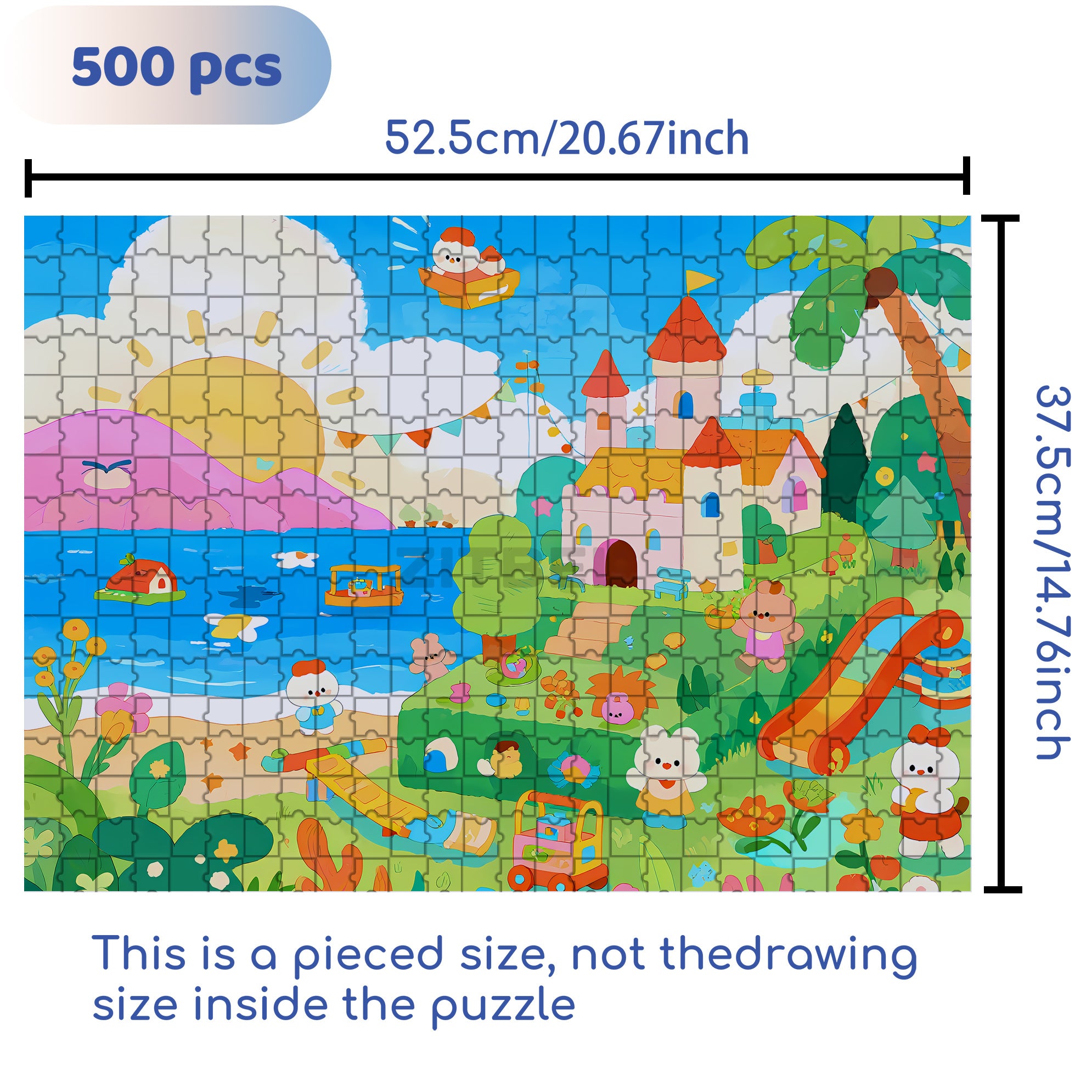 Rabbit Kindergarten 500pcs/1000pcs Jigsaw Puzzle, Scratch-Resistant, Interactive Family Game & Brain-Boosting DIY Decor, Perfect for Halloween, Christmas & New Year Gifts, Family Puzzle Game