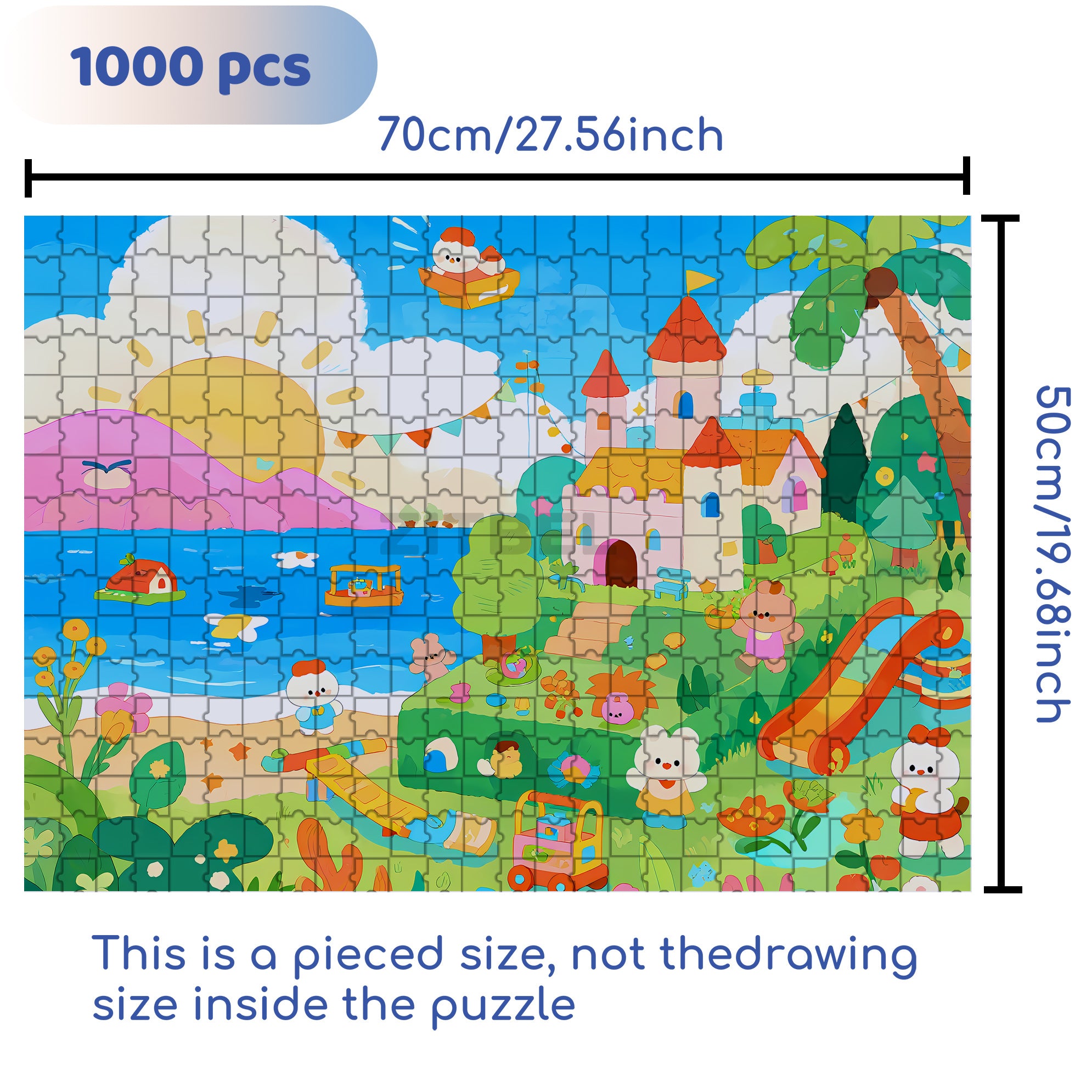 Rabbit Kindergarten 500pcs/1000pcs Jigsaw Puzzle, Scratch-Resistant, Interactive Family Game & Brain-Boosting DIY Decor, Perfect for Halloween, Christmas & New Year Gifts, Family Puzzle Game