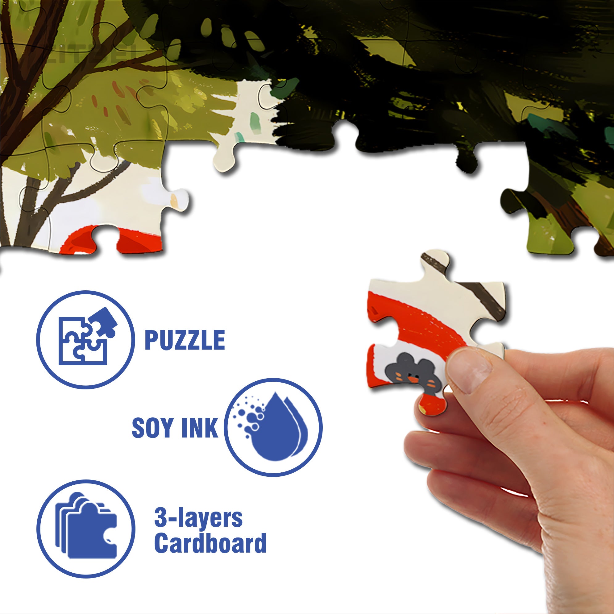 Red Bus 500pcs/1000pcs Jigsaw Puzzle, Scratch-Resistant, Interactive Family Game & Brain-Boosting DIY Decor, Perfect for Halloween, Christmas & New Year Gifts, Family Puzzle Game