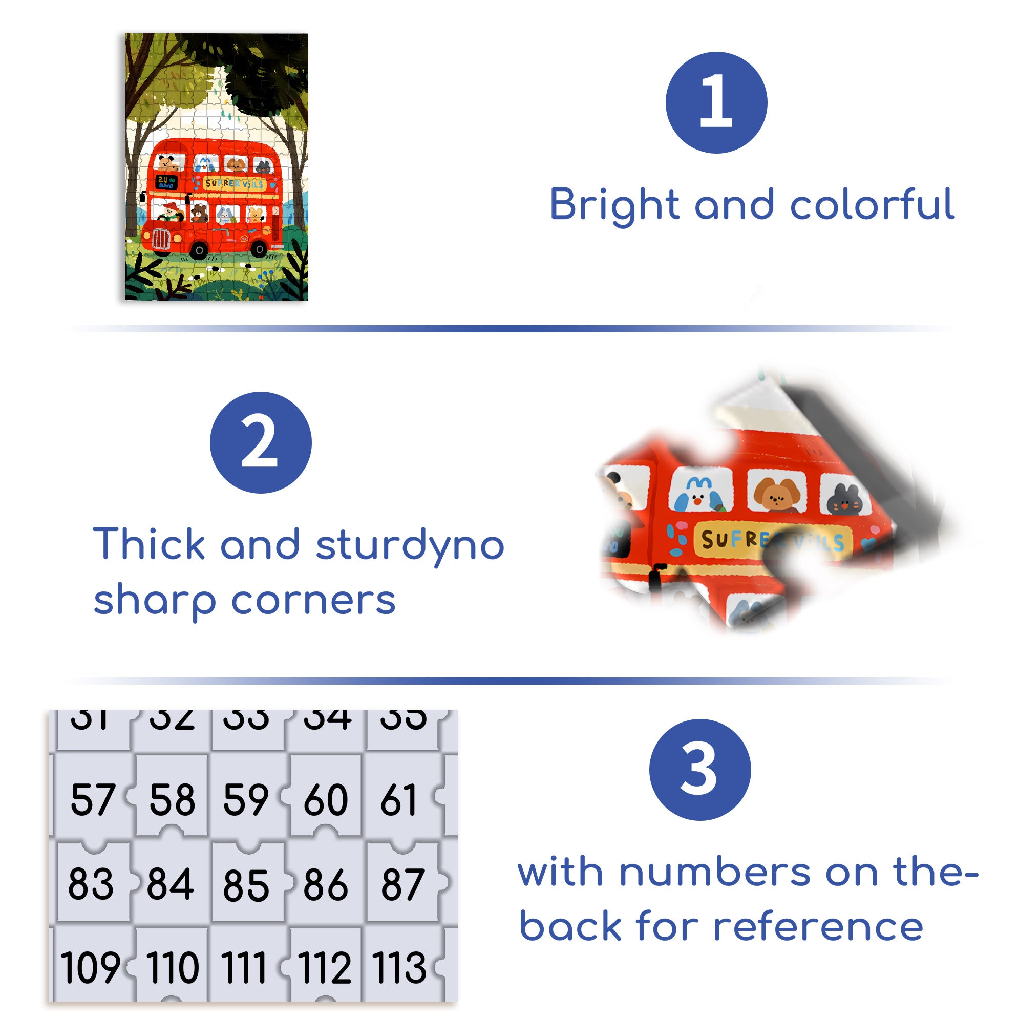 Red Bus 500pcs/1000pcs Jigsaw Puzzle, Scratch-Resistant, Interactive Family Game & Brain-Boosting DIY Decor, Perfect for Halloween, Christmas & New Year Gifts, Family Puzzle Game