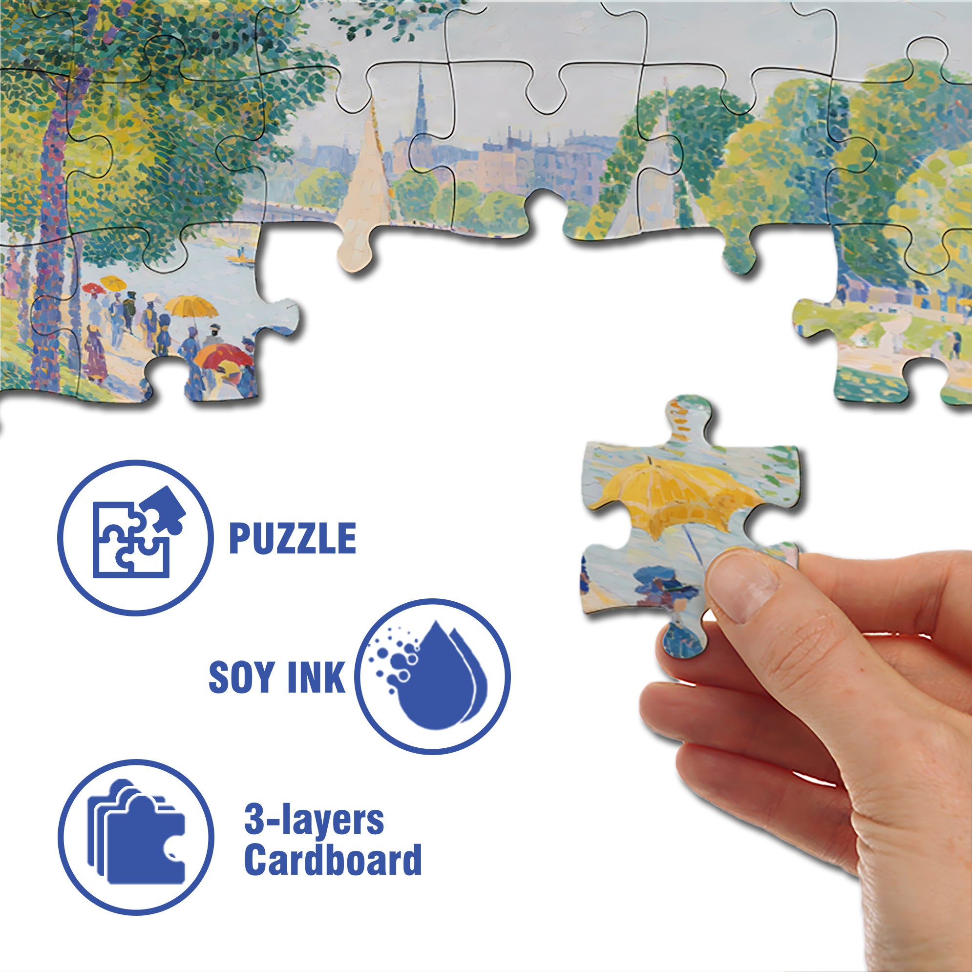 River Bank 500pcs/1000pcs Jigsaw Puzzle, Scratch-Resistant, Interactive Family Game & Brain-Boosting DIY Decor, Perfect for Halloween, Christmas & New Year Gifts, Family Puzzle Game
