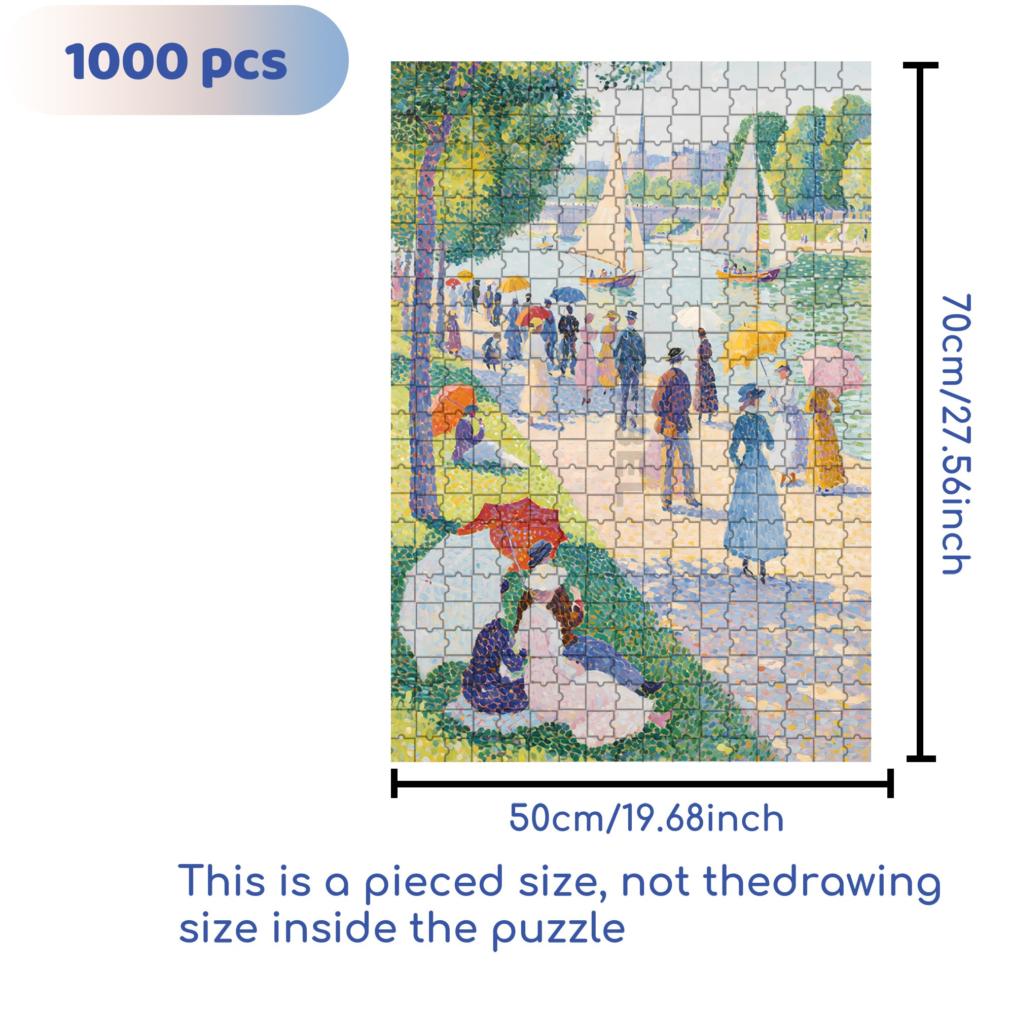 River Bank 500pcs/1000pcs Jigsaw Puzzle, Scratch-Resistant, Interactive Family Game & Brain-Boosting DIY Decor, Perfect for Halloween, Christmas & New Year Gifts, Family Puzzle Game