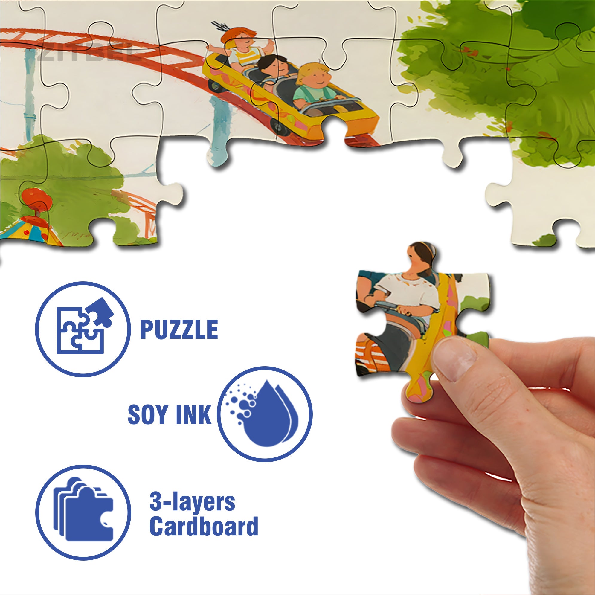 Roller Coaster 500pcs/1000pcs Jigsaw Puzzle, Scratch-Resistant, Interactive Family Game & Brain-Boosting DIY Decor, Perfect for Halloween, Christmas & New Year Gifts, Family Puzzle Game