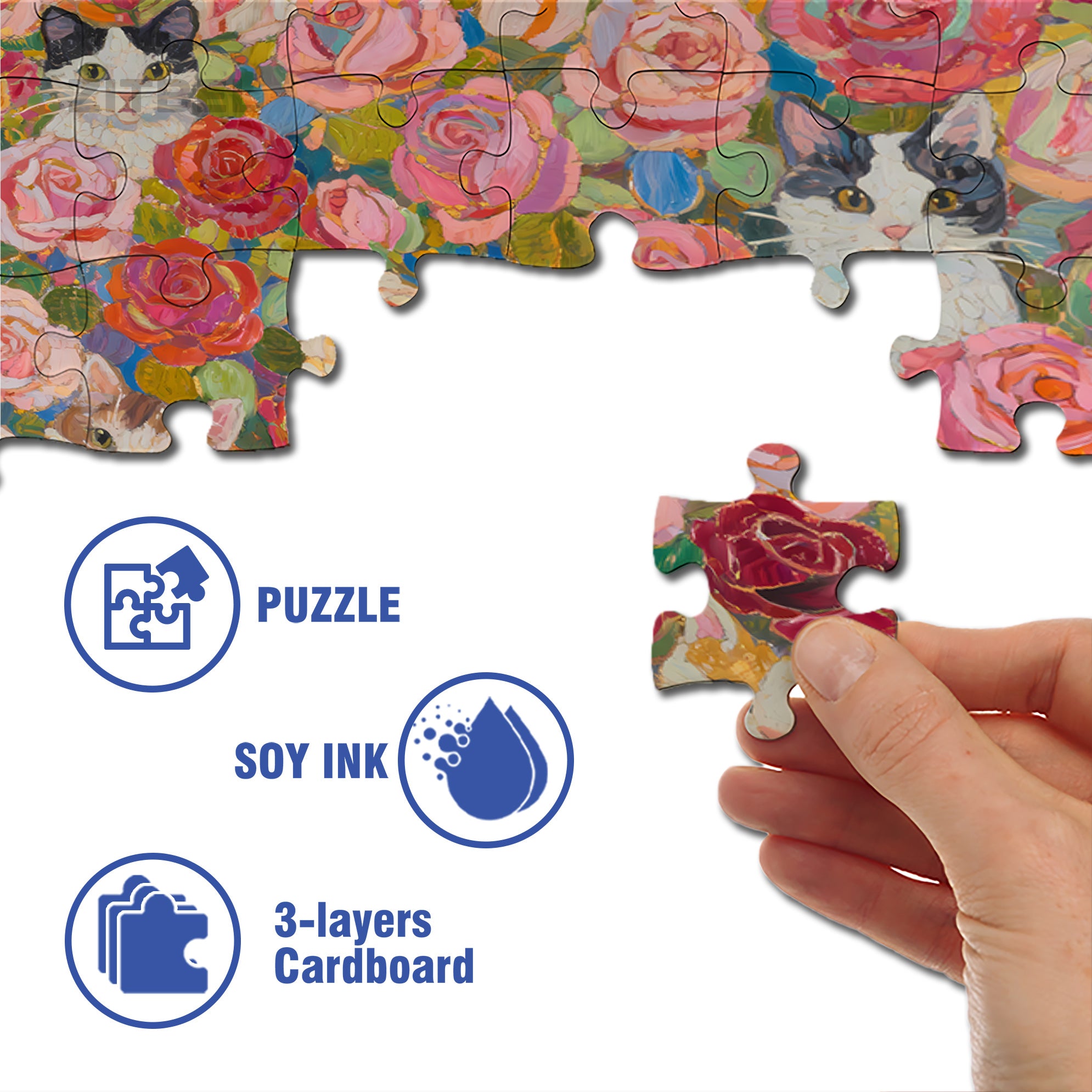 Rose Bush 500pcs/1000pcs Jigsaw Puzzle, Scratch-Resistant, Interactive Family Game & Brain-Boosting DIY Decor, Perfect for Halloween, Christmas & New Year Gifts, Family Puzzle Game