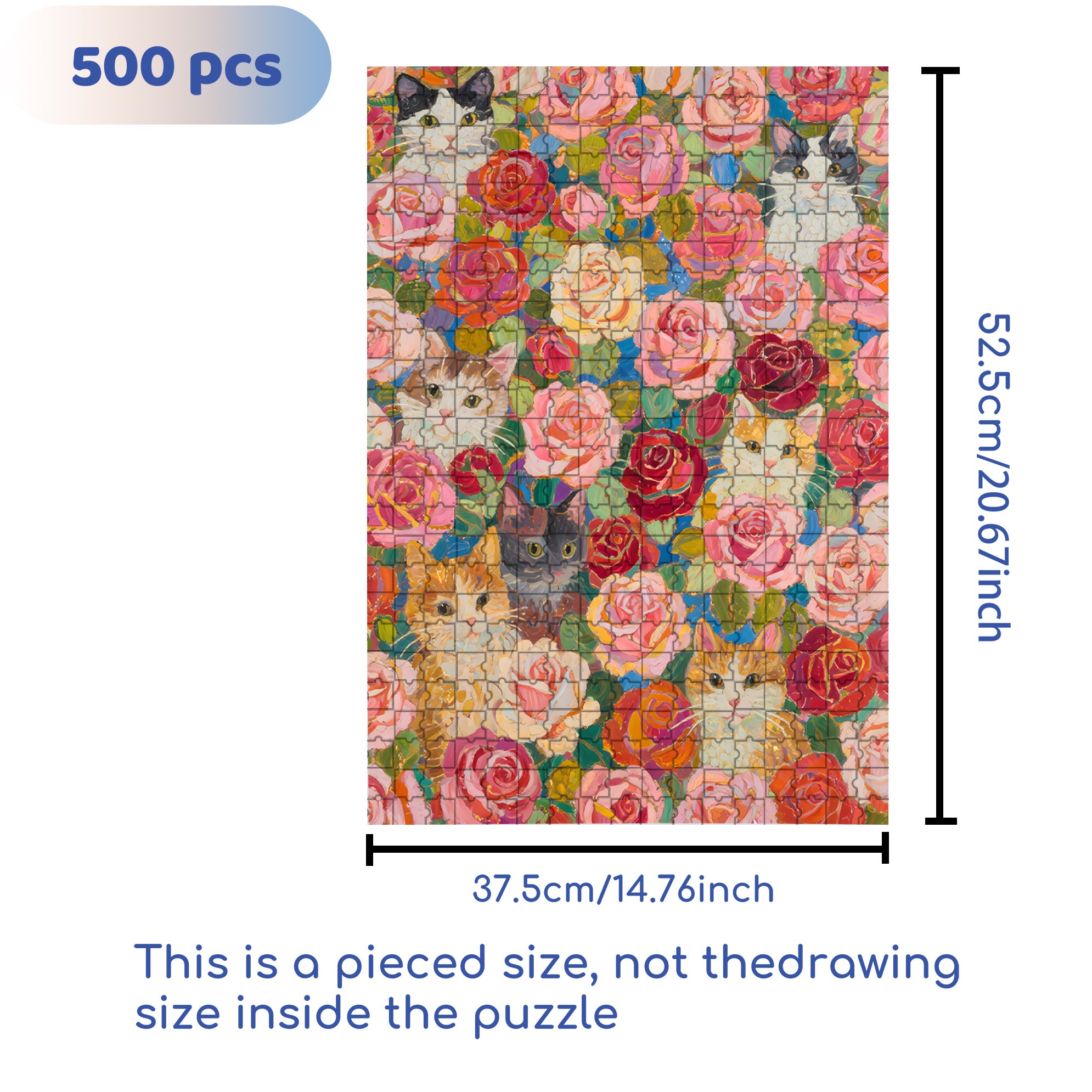 Rose Bush 500pcs/1000pcs Jigsaw Puzzle, Scratch-Resistant, Interactive Family Game & Brain-Boosting DIY Decor, Perfect for Halloween, Christmas & New Year Gifts, Family Puzzle Game
