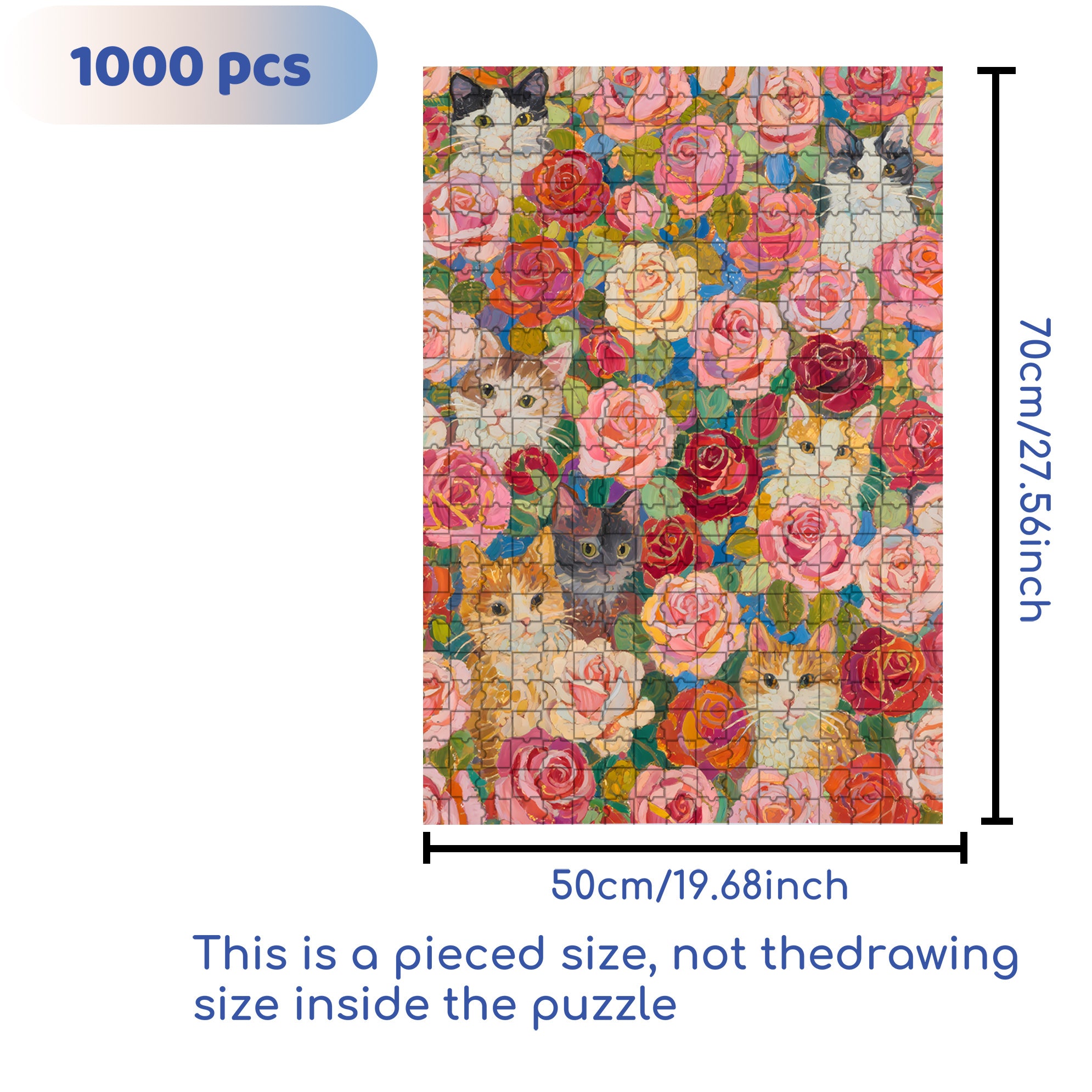 Rose Bush 500pcs/1000pcs Jigsaw Puzzle, Scratch-Resistant, Interactive Family Game & Brain-Boosting DIY Decor, Perfect for Halloween, Christmas & New Year Gifts, Family Puzzle Game