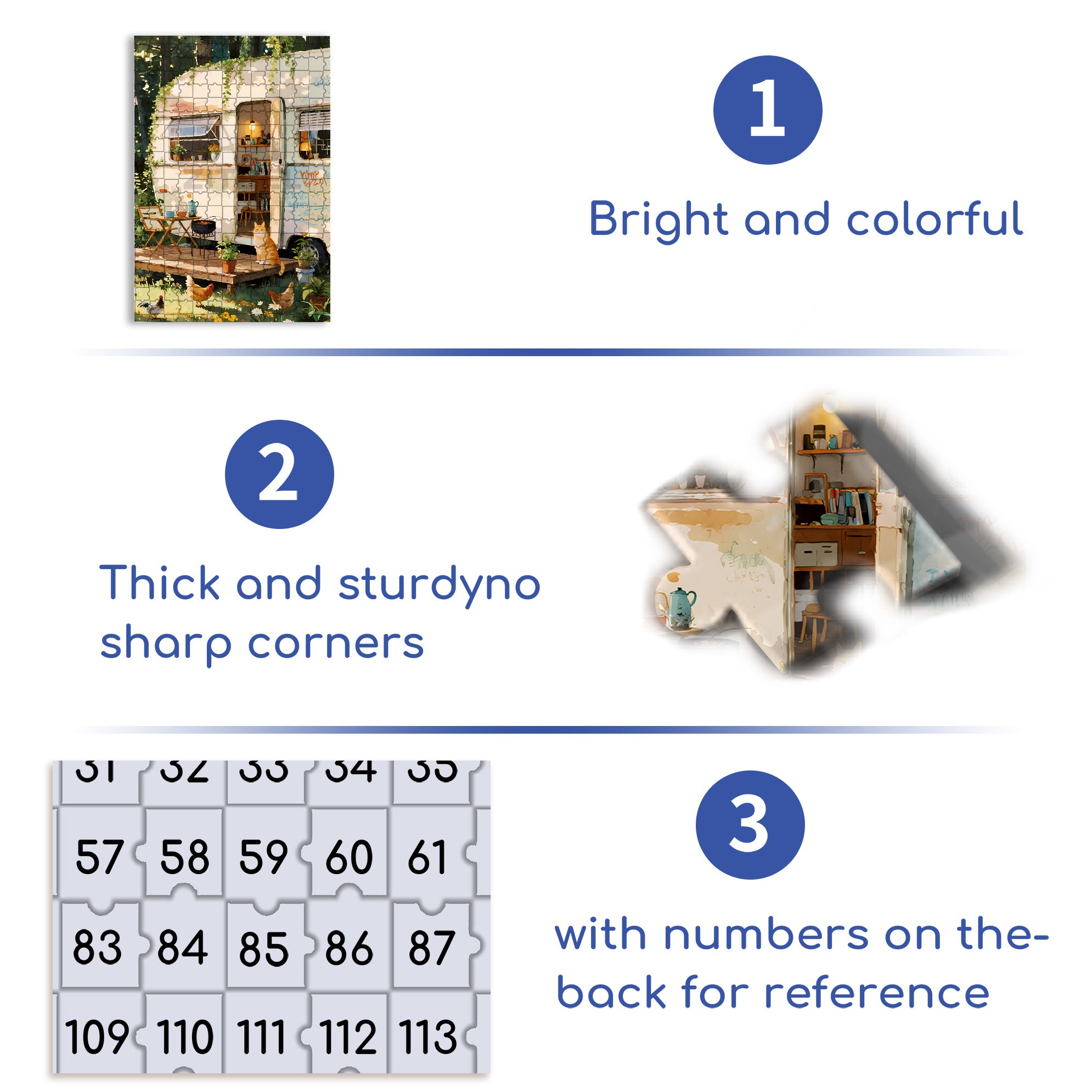 RV Travel 500pcs/1000pcs Jigsaw Puzzle, Scratch-Resistant, Interactive Family Game & Brain-Boosting DIY Decor, Perfect for Halloween, Christmas & New Year Gifts, Family Puzzle Game