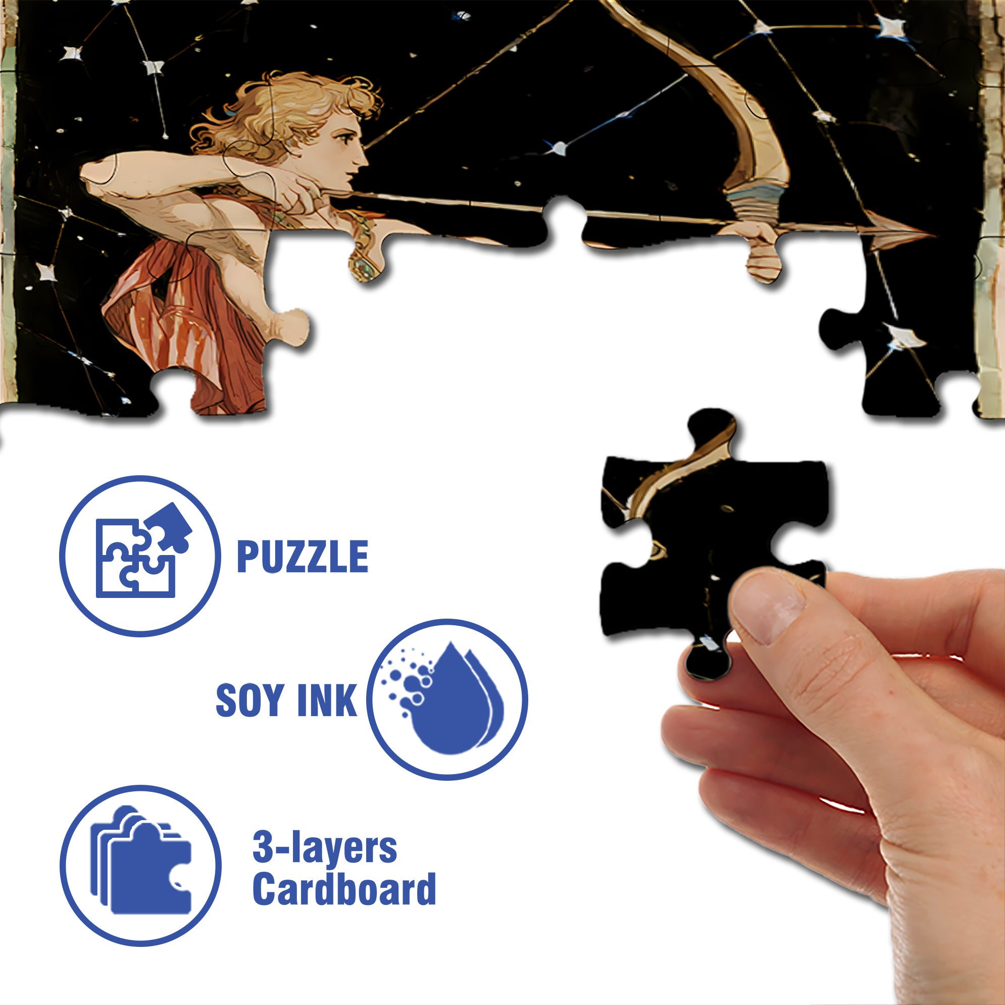 Sagittarius 500pcs/1000pcs Jigsaw Puzzle, Scratch-Resistant, Interactive Family Game & Brain-Boosting DIY Decor, Perfect for Halloween, Christmas & New Year Gifts, Family Puzzle Game
