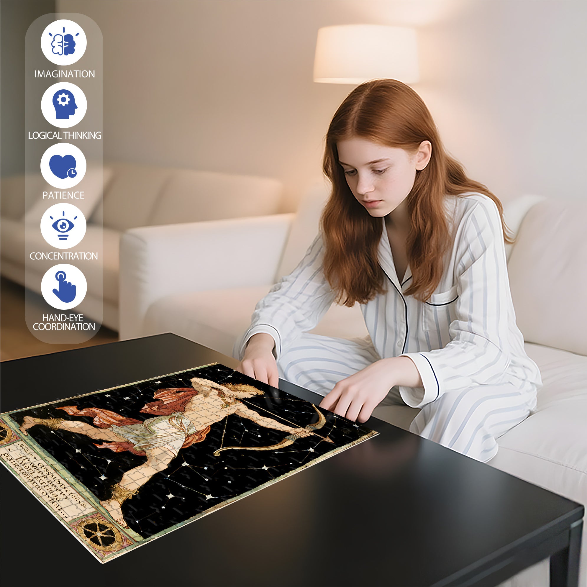 Sagittarius 500pcs/1000pcs Jigsaw Puzzle, Scratch-Resistant, Interactive Family Game & Brain-Boosting DIY Decor, Perfect for Halloween, Christmas & New Year Gifts, Family Puzzle Game