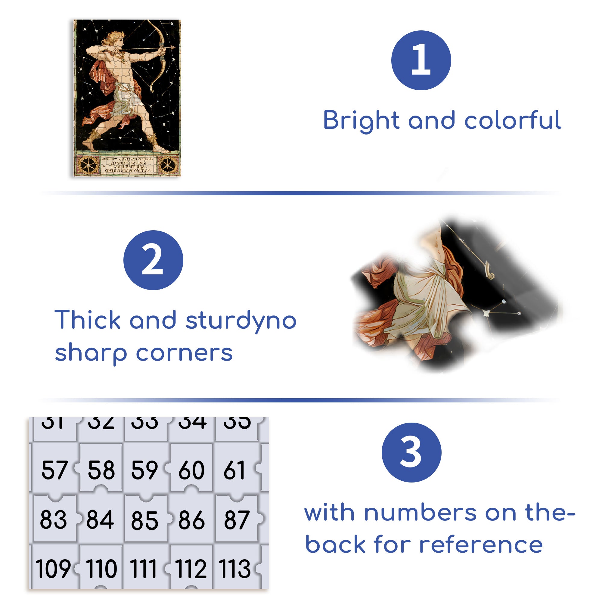 Sagittarius 500pcs/1000pcs Jigsaw Puzzle, Scratch-Resistant, Interactive Family Game & Brain-Boosting DIY Decor, Perfect for Halloween, Christmas & New Year Gifts, Family Puzzle Game