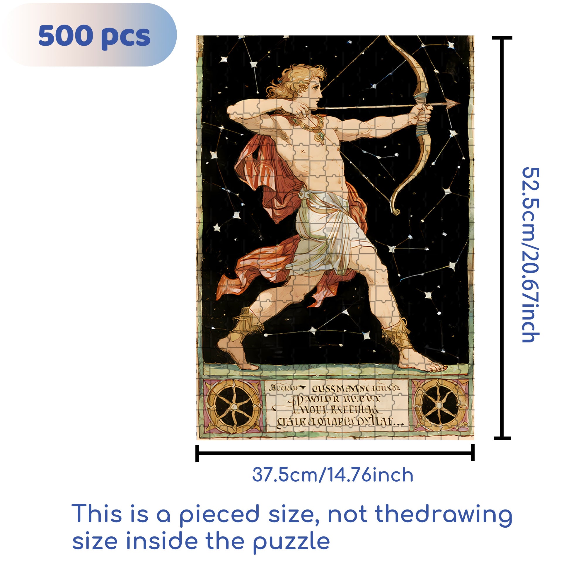 Sagittarius 500pcs/1000pcs Jigsaw Puzzle, Scratch-Resistant, Interactive Family Game & Brain-Boosting DIY Decor, Perfect for Halloween, Christmas & New Year Gifts, Family Puzzle Game