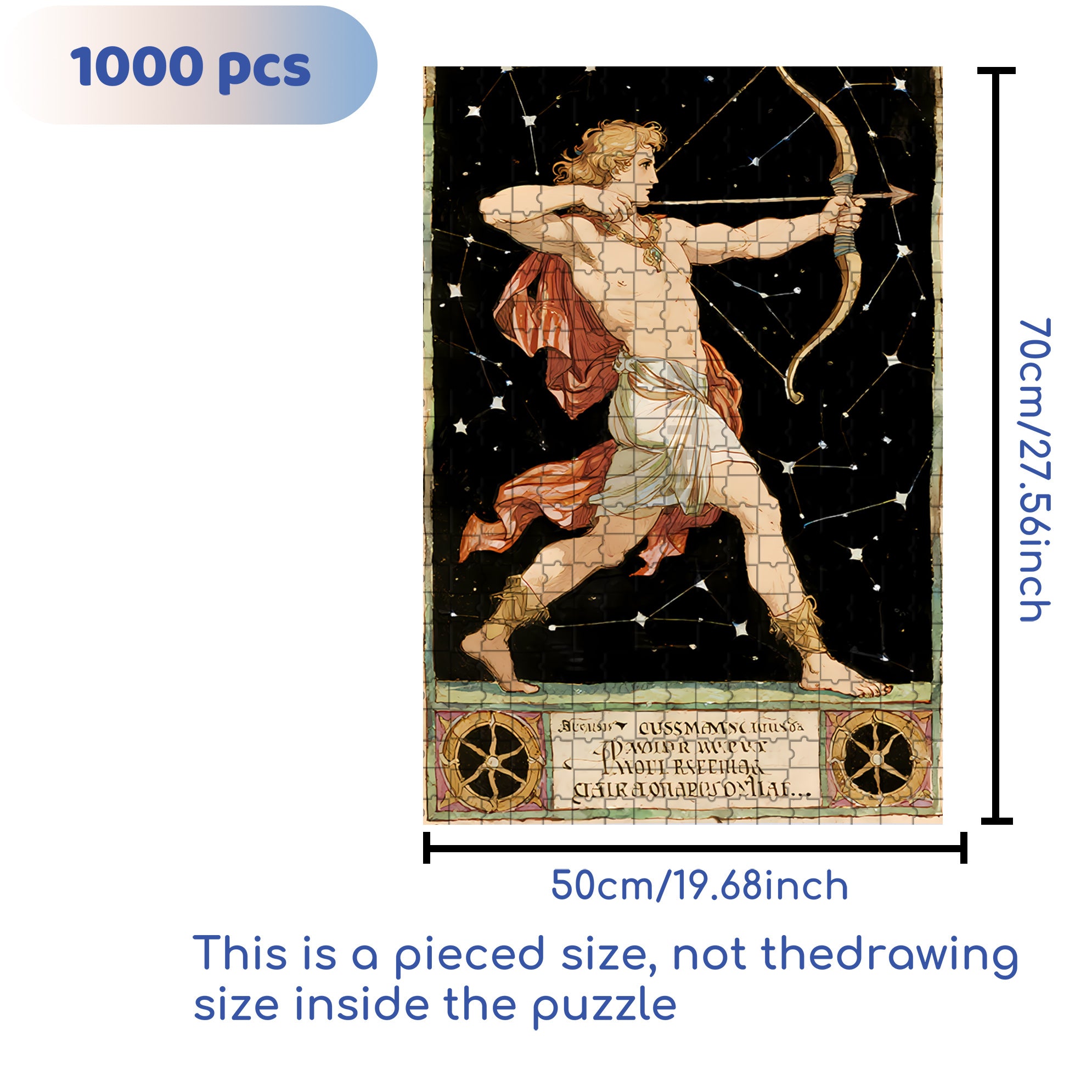 Sagittarius 500pcs/1000pcs Jigsaw Puzzle, Scratch-Resistant, Interactive Family Game & Brain-Boosting DIY Decor, Perfect for Halloween, Christmas & New Year Gifts, Family Puzzle Game