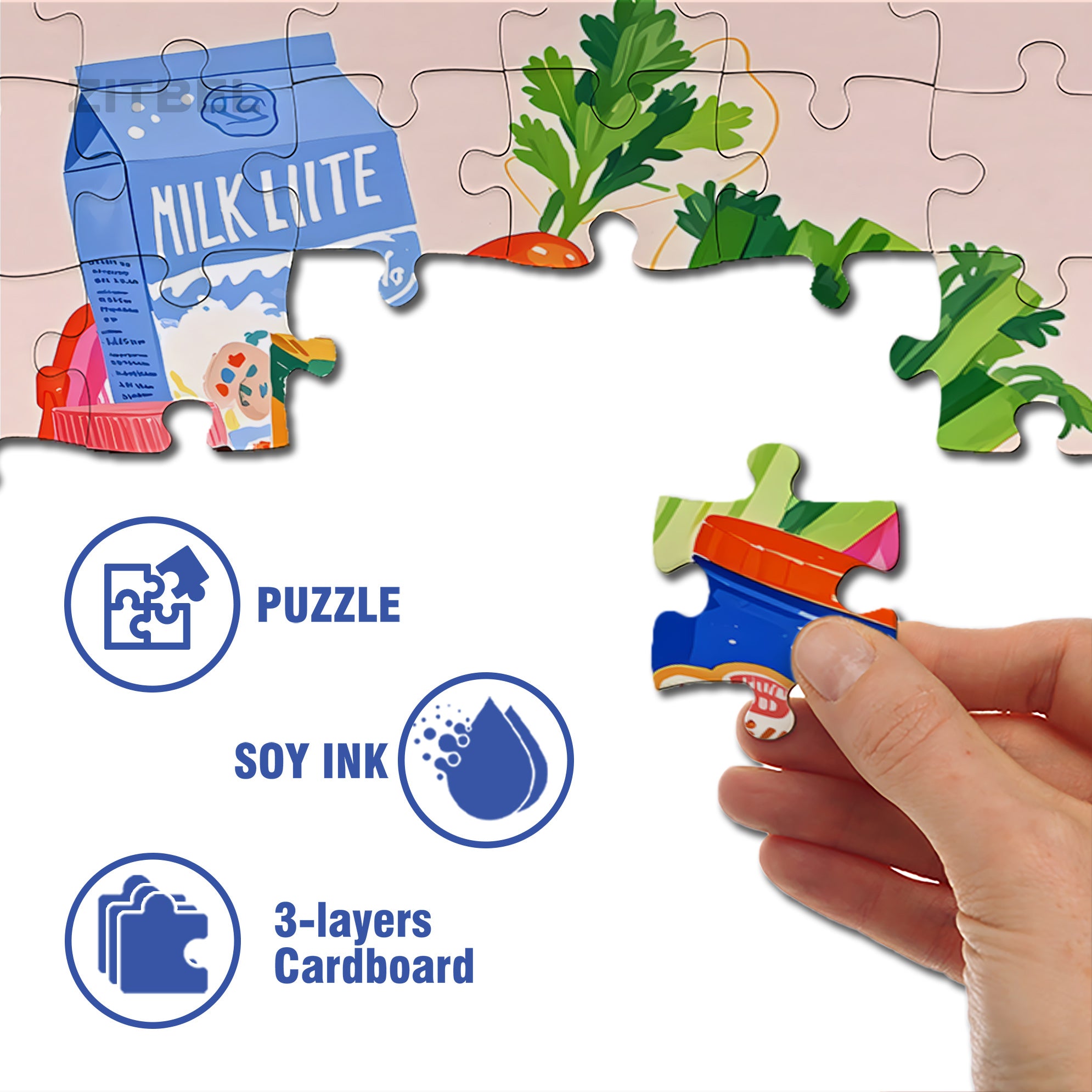 Shopping Cart 500pcs/1000pcs Jigsaw Puzzle, Scratch-Resistant, Interactive Family Game & Brain-Boosting DIY Decor, Perfect for Halloween, Christmas & New Year Gifts, Family Puzzle Game