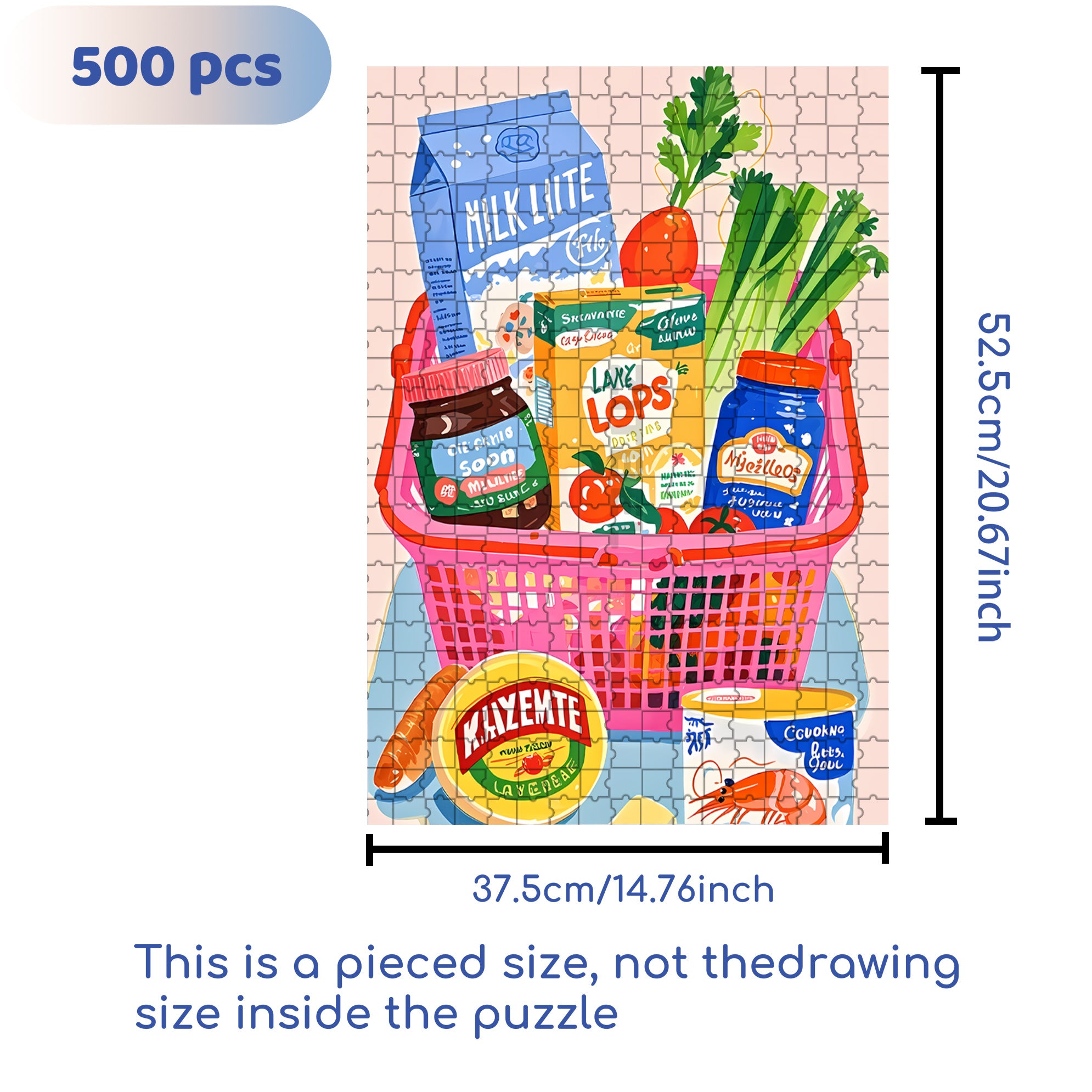 Shopping Cart 500pcs/1000pcs Jigsaw Puzzle, Scratch-Resistant, Interactive Family Game & Brain-Boosting DIY Decor, Perfect for Halloween, Christmas & New Year Gifts, Family Puzzle Game
