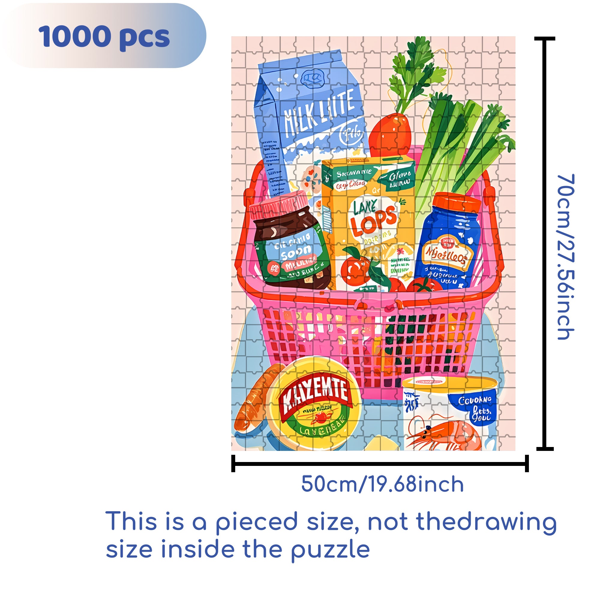 Shopping Cart 500pcs/1000pcs Jigsaw Puzzle, Scratch-Resistant, Interactive Family Game & Brain-Boosting DIY Decor, Perfect for Halloween, Christmas & New Year Gifts, Family Puzzle Game