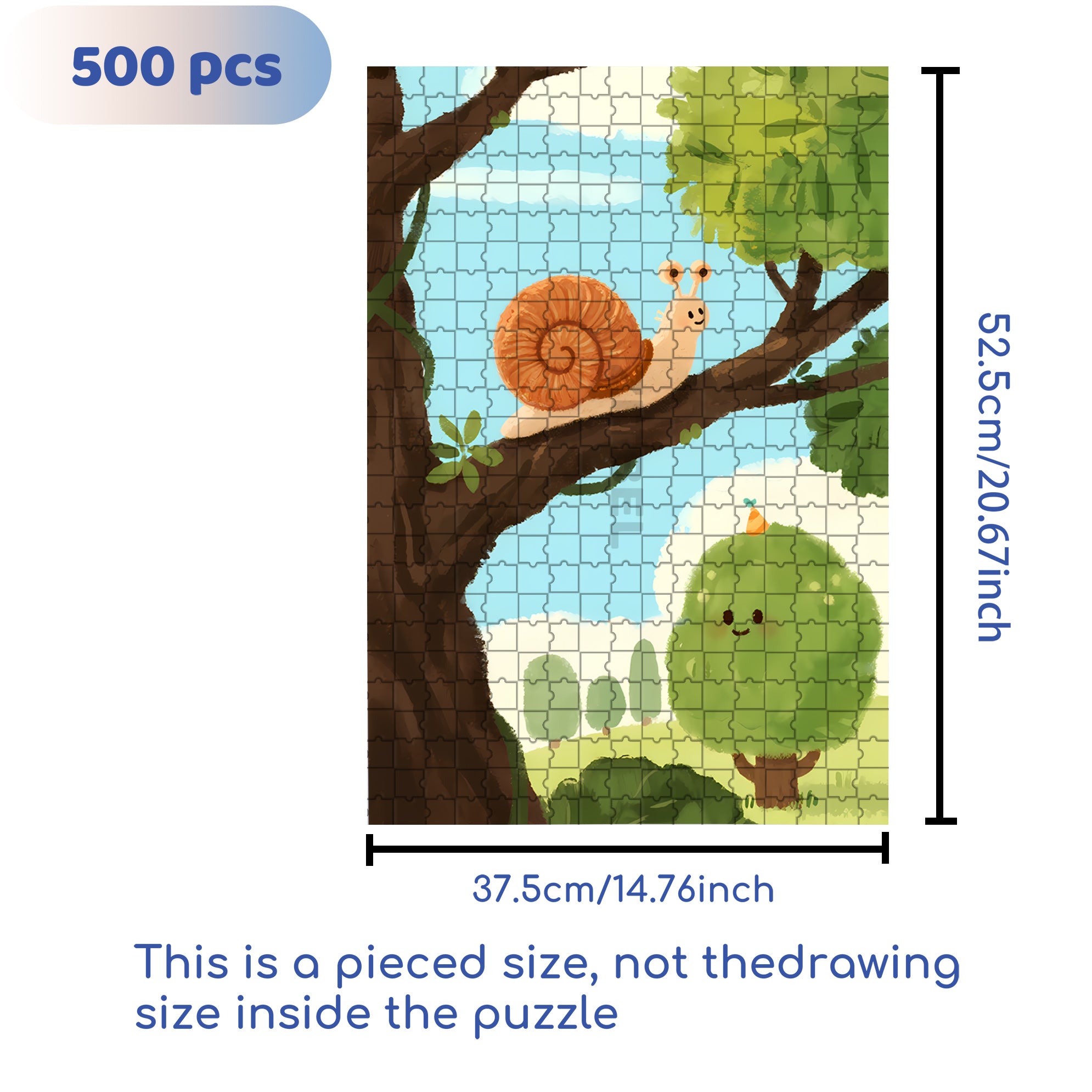 Snails 500pcs/1000pcs Jigsaw Puzzle, Scratch-Resistant, Interactive Family Game & Brain-Boosting DIY Decor, Perfect for Halloween, Christmas & New Year Gifts, Family Puzzle Game