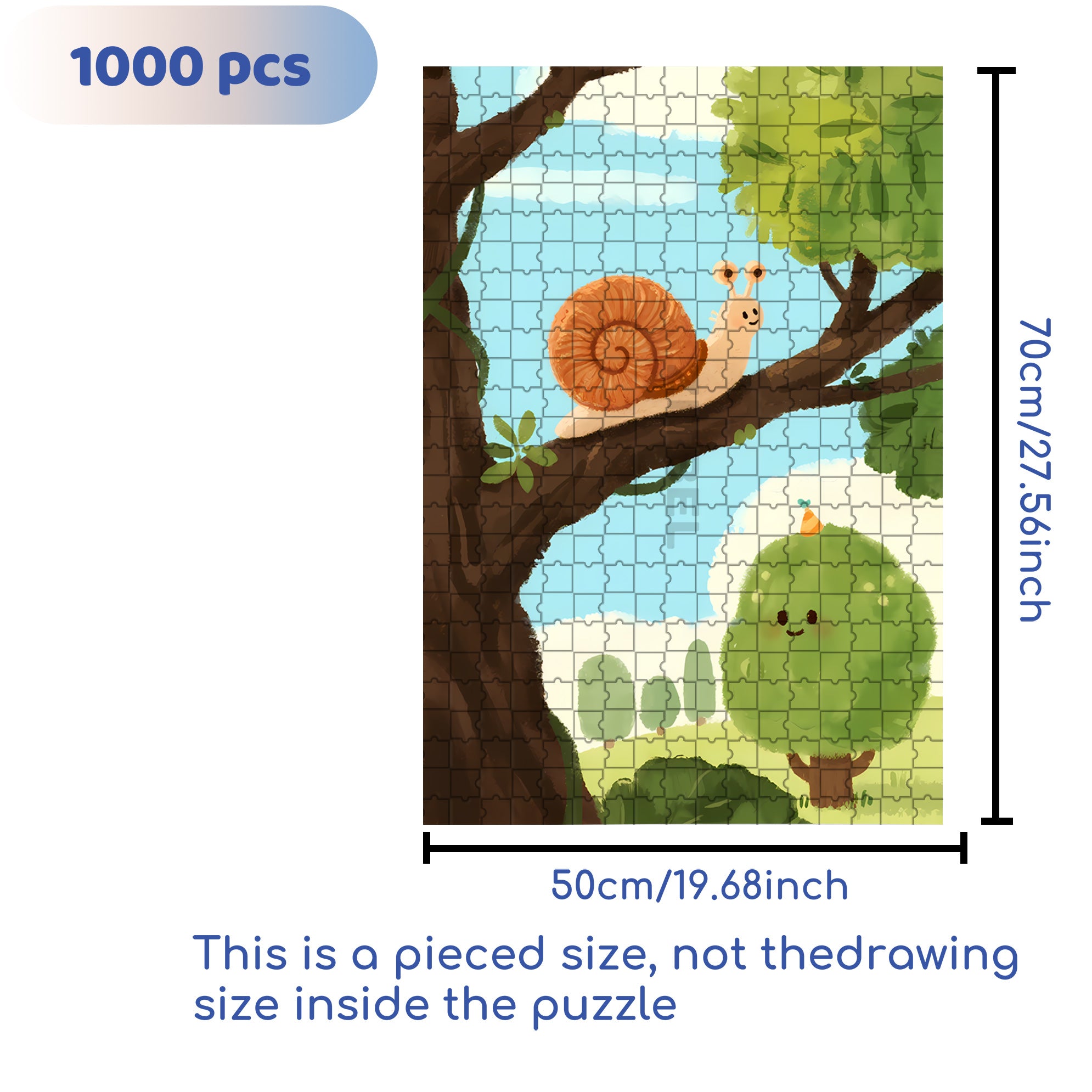 Snails 500pcs/1000pcs Jigsaw Puzzle, Scratch-Resistant, Interactive Family Game & Brain-Boosting DIY Decor, Perfect for Halloween, Christmas & New Year Gifts, Family Puzzle Game