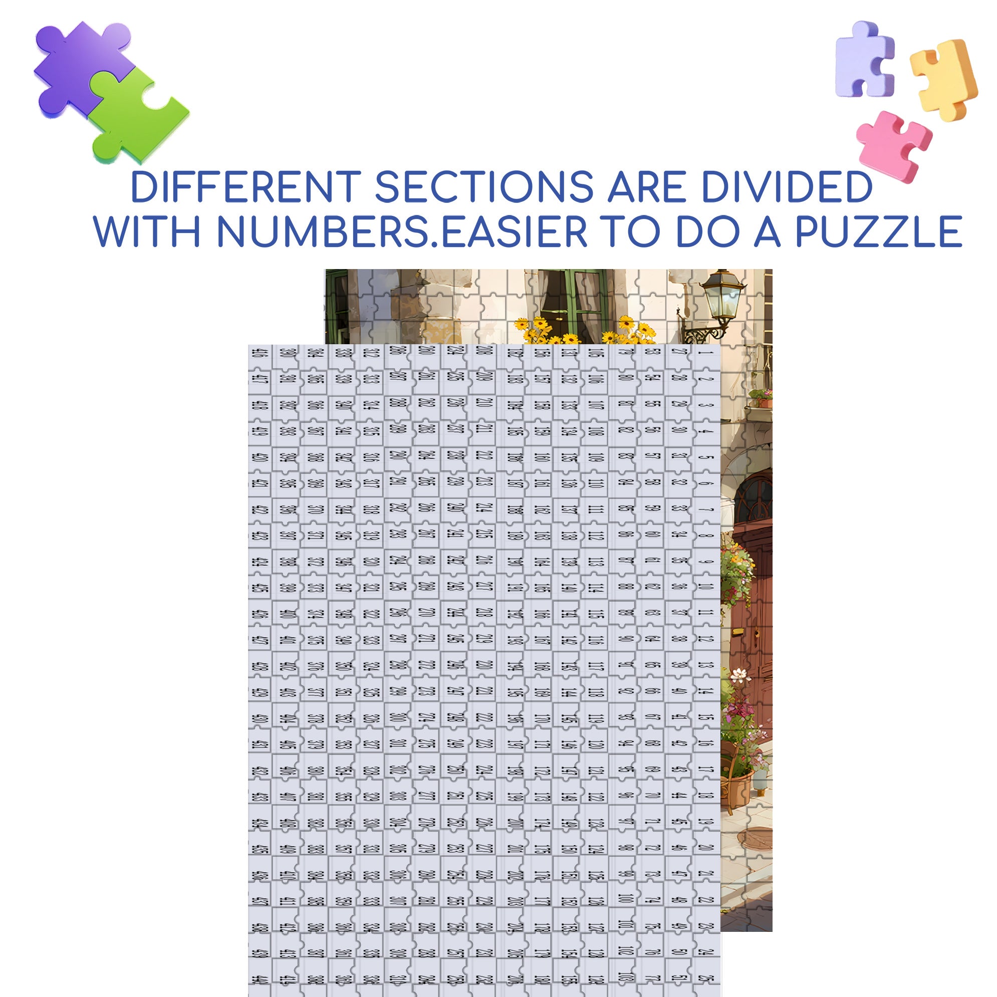 Sunflowers On The Street Corner 500pcs/1000pcs Jigsaw Puzzle, Scratch-Resistant, Interactive Family Game & Brain-Boosting DIY Decor, Perfect for Halloween, Christmas & New Year Gifts, Family Puzzle Game