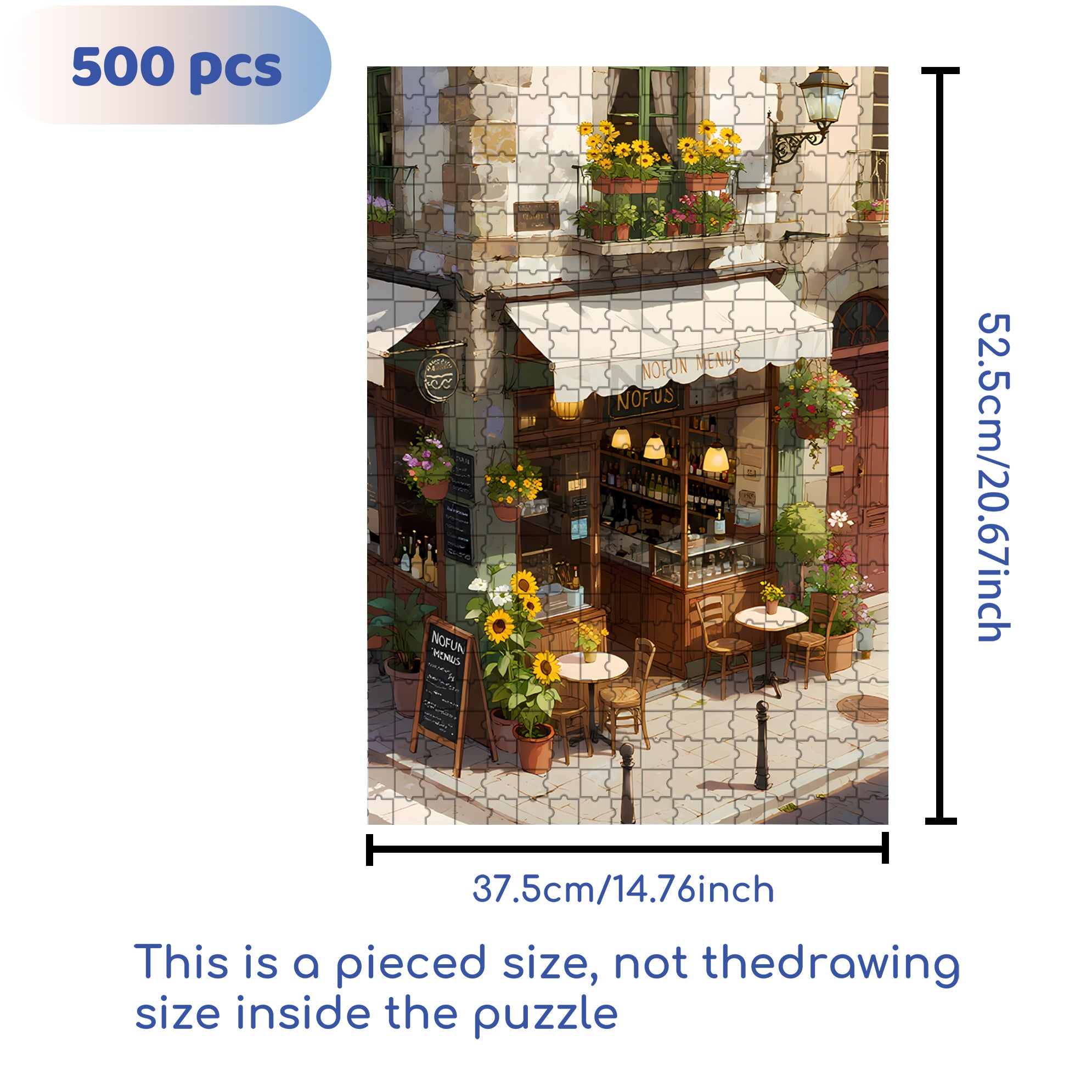 Sunflowers On The Street Corner 500pcs/1000pcs Jigsaw Puzzle, Scratch-Resistant, Interactive Family Game & Brain-Boosting DIY Decor, Perfect for Halloween, Christmas & New Year Gifts, Family Puzzle Game