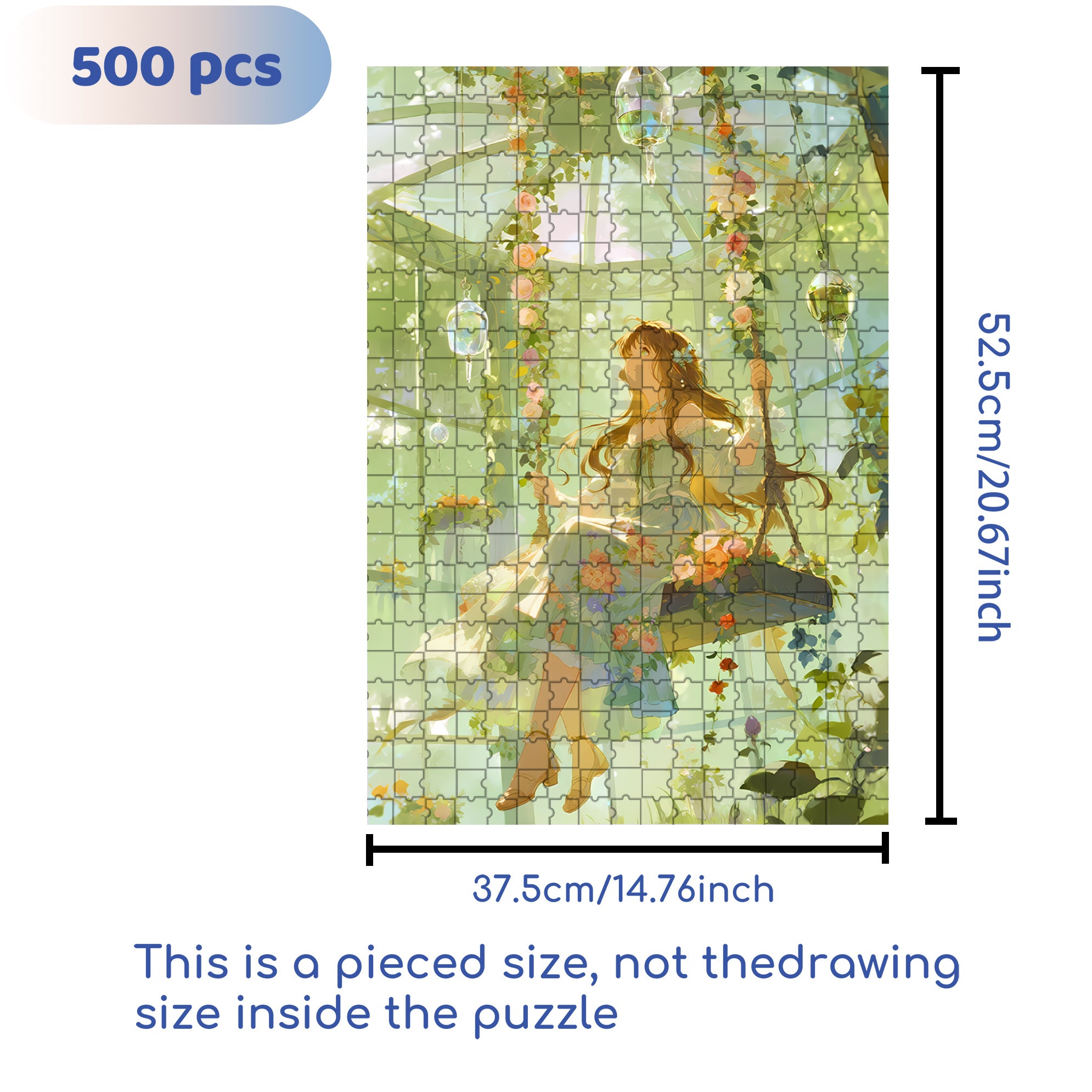 Swinging In The Sun 500pcs/1000pcs Jigsaw Puzzle, Scratch-Resistant, Interactive Family Game & Brain-Boosting DIY Decor, Perfect for Halloween, Christmas & New Year Gifts, Family Puzzle Game