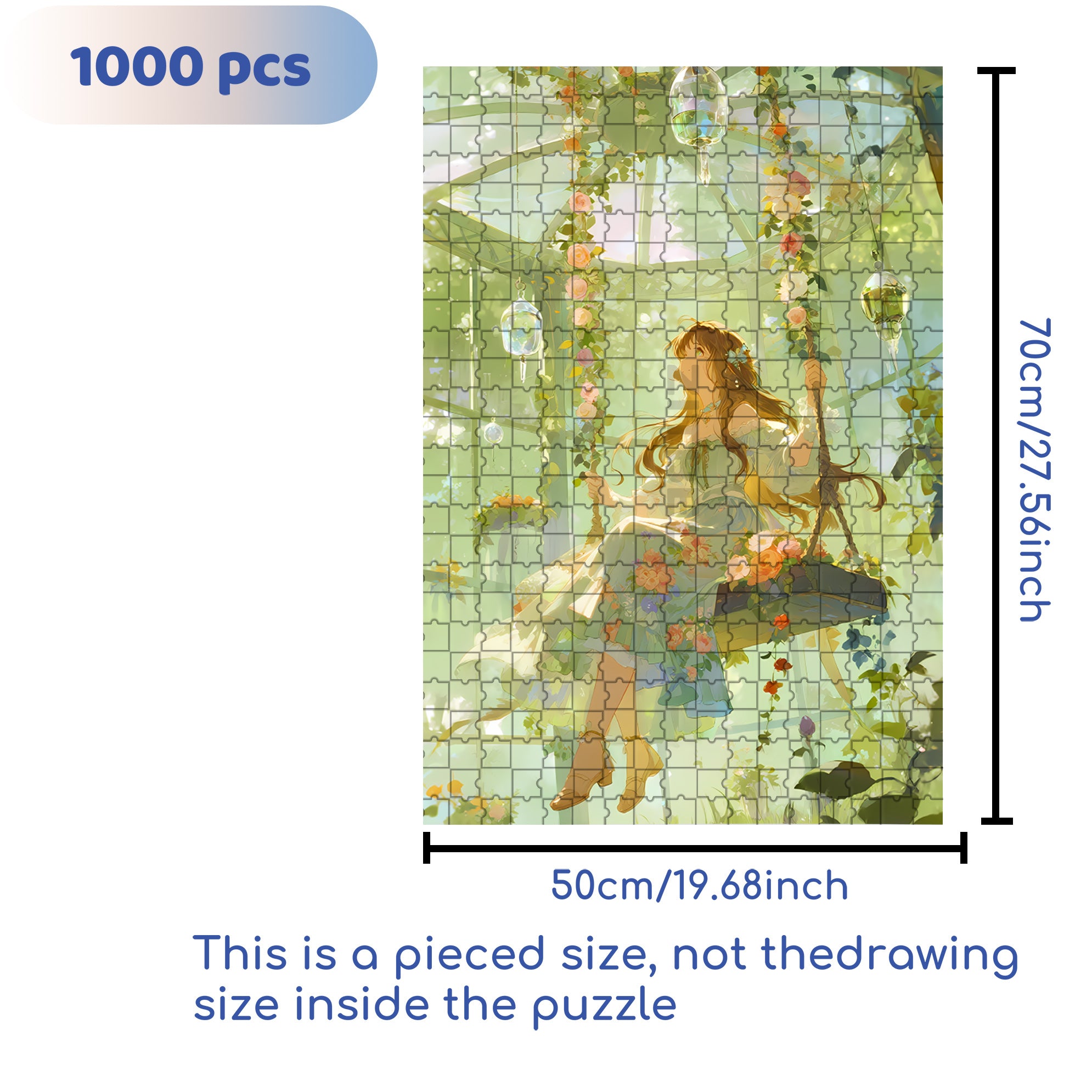 Swinging In The Sun 500pcs/1000pcs Jigsaw Puzzle, Scratch-Resistant, Interactive Family Game & Brain-Boosting DIY Decor, Perfect for Halloween, Christmas & New Year Gifts, Family Puzzle Game