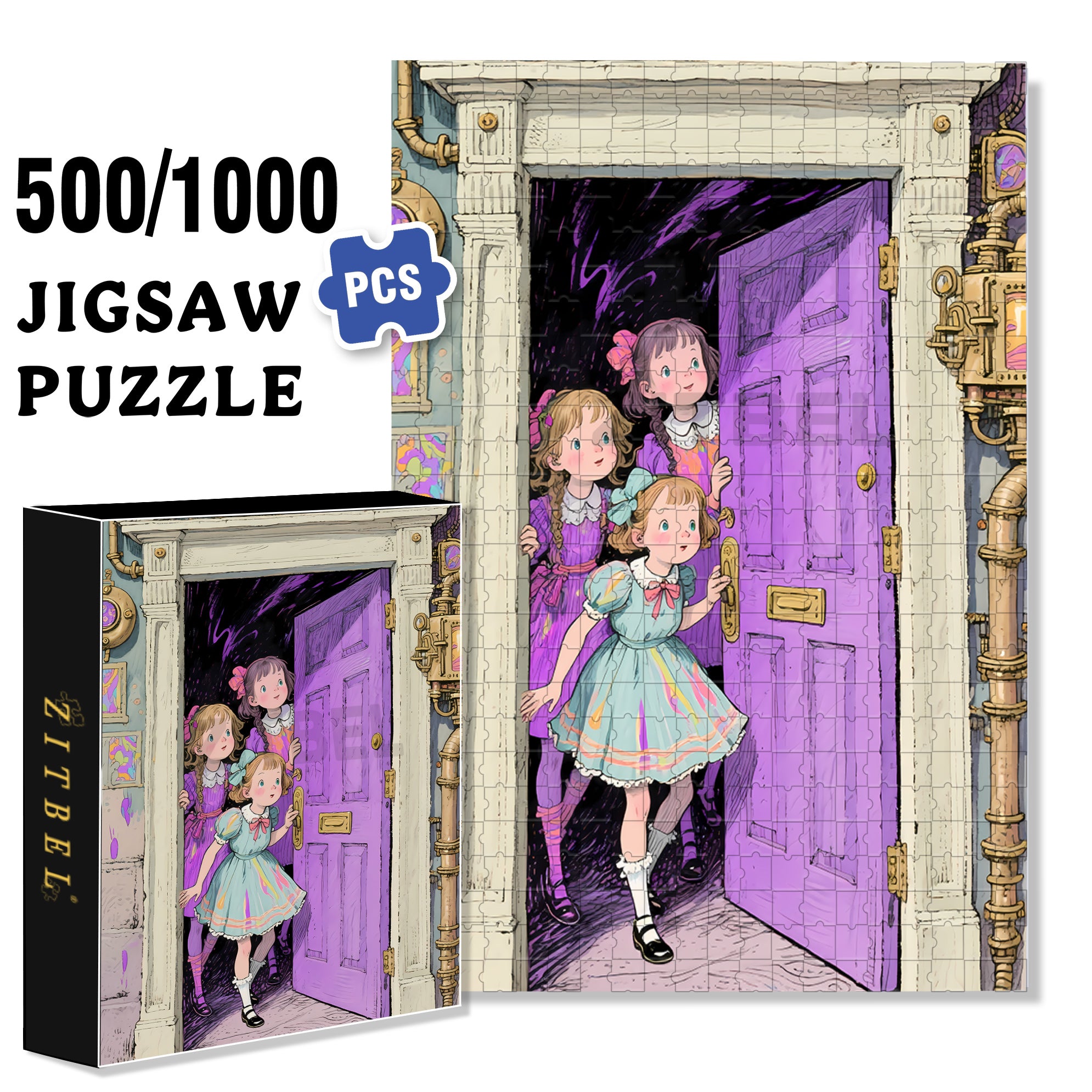 Take The First Step 500pcs/1000pcs Jigsaw Puzzle, Scratch-Resistant, Interactive Family Game & Brain-Boosting DIY Decor, Perfect for Halloween, Christmas & New Year Gifts, Family Puzzle Game