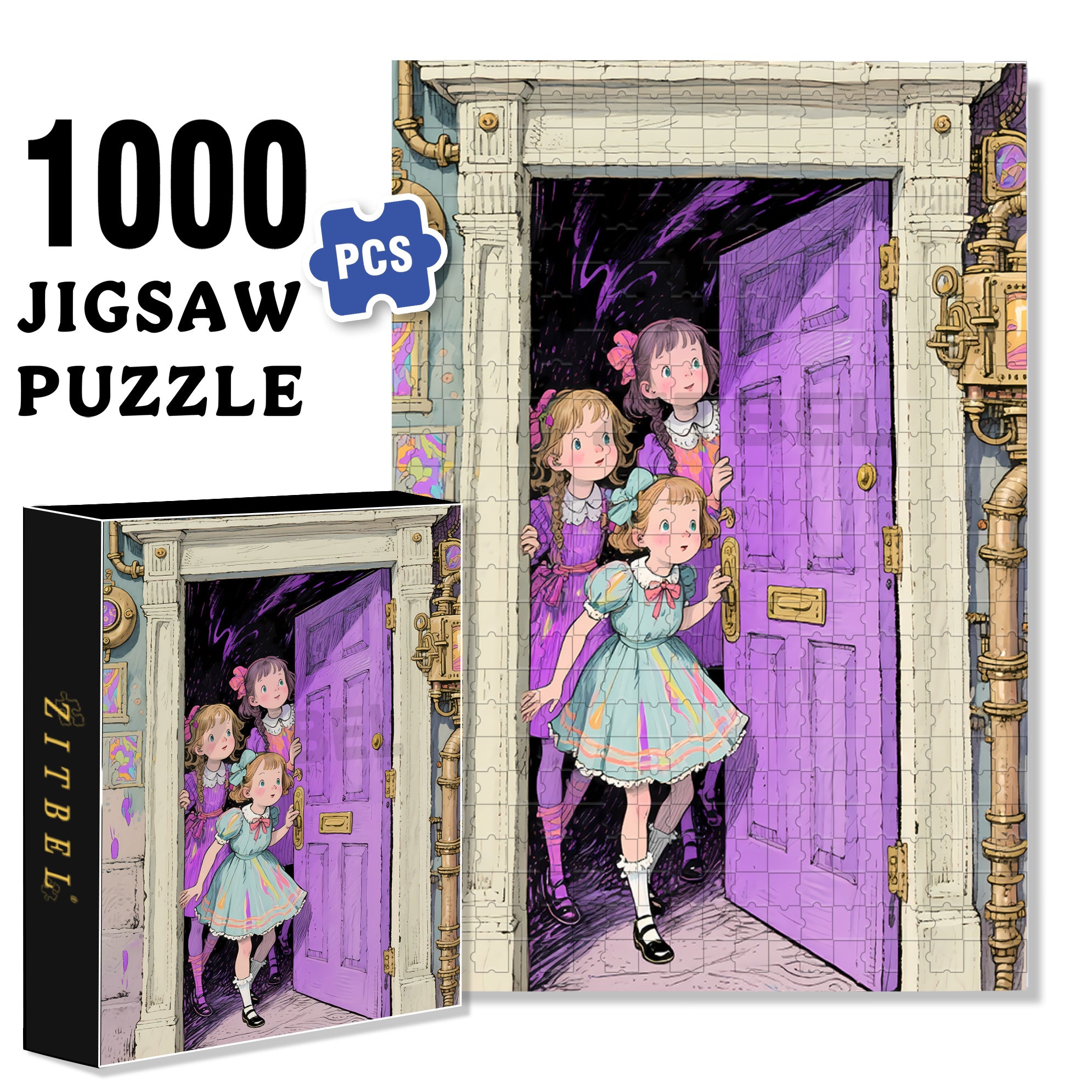 Take The First Step 500pcs/1000pcs Jigsaw Puzzle, Scratch-Resistant, Interactive Family Game & Brain-Boosting DIY Decor, Perfect for Halloween, Christmas & New Year Gifts, Family Puzzle Game