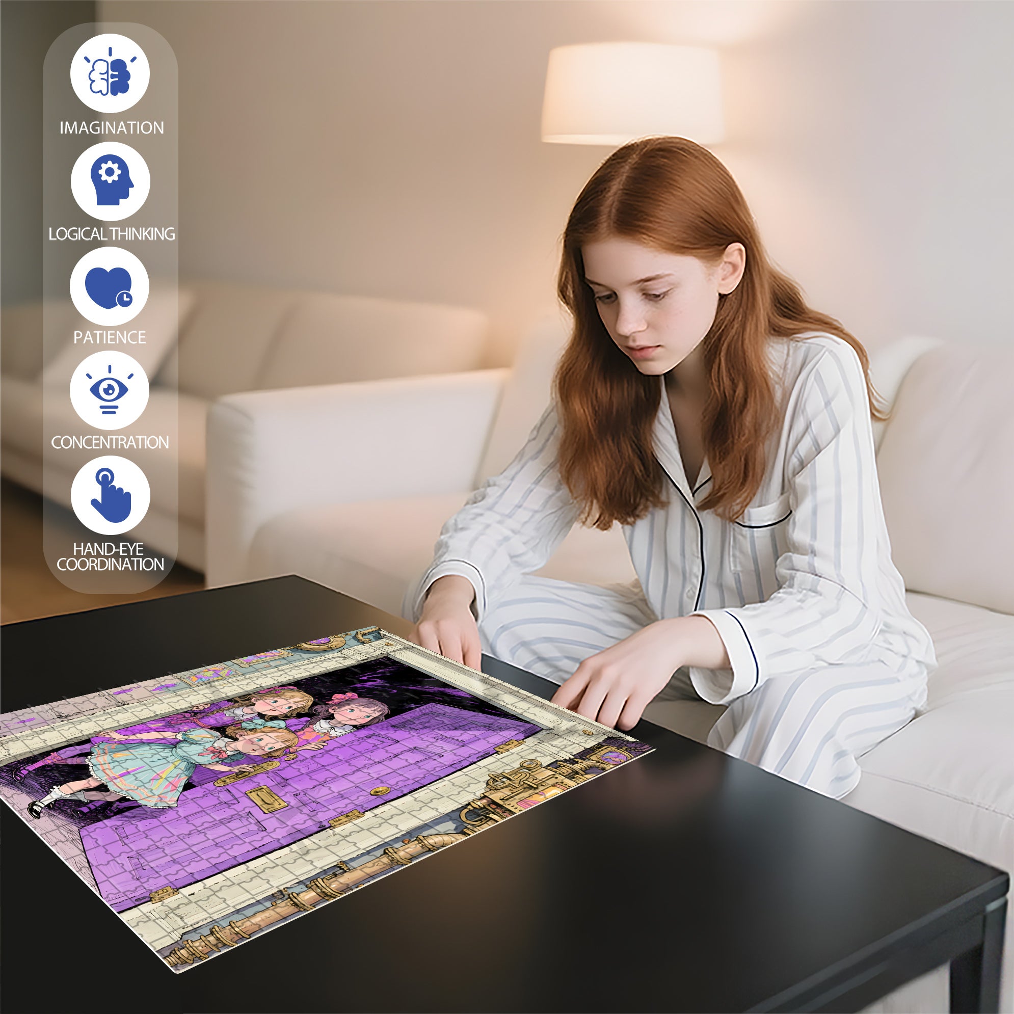 Take The First Step 500pcs/1000pcs Jigsaw Puzzle, Scratch-Resistant, Interactive Family Game & Brain-Boosting DIY Decor, Perfect for Halloween, Christmas & New Year Gifts, Family Puzzle Game