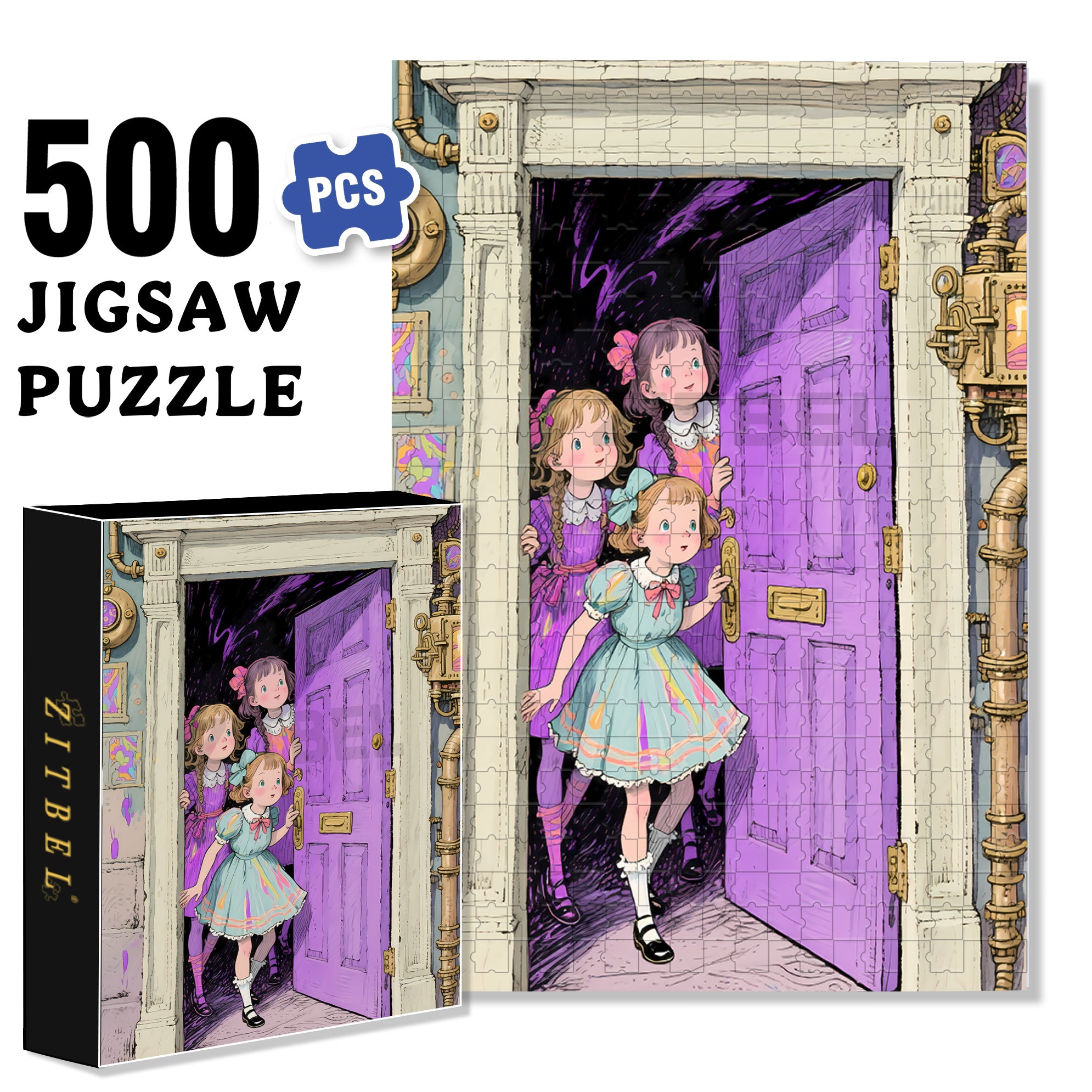 Take The First Step 500pcs/1000pcs Jigsaw Puzzle, Scratch-Resistant, Interactive Family Game & Brain-Boosting DIY Decor, Perfect for Halloween, Christmas & New Year Gifts, Family Puzzle Game