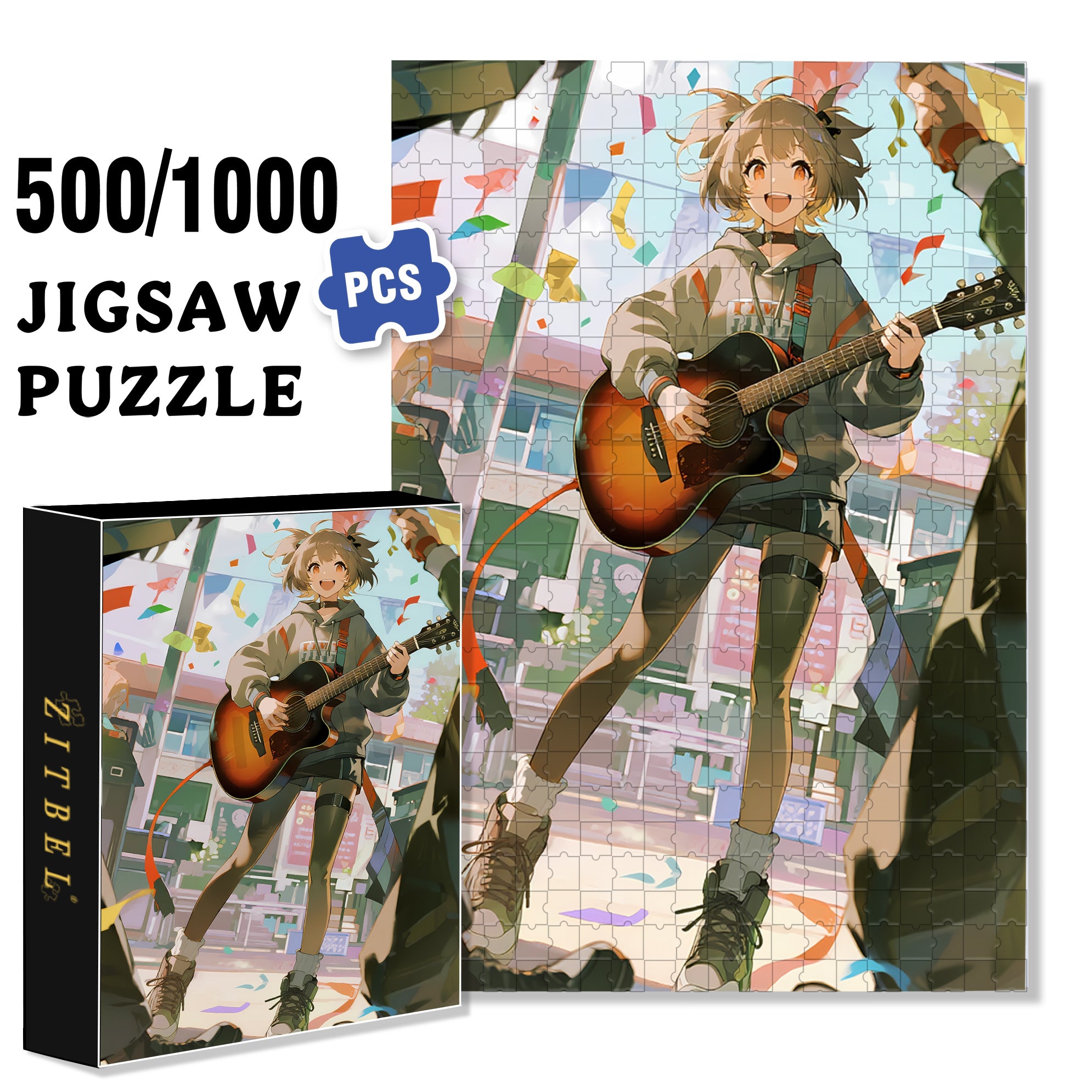 The Power Of Music 500pcs/1000pcs Jigsaw Puzzle, Scratch-Resistant, Interactive Family Game & Brain-Boosting DIY Decor, Perfect for Halloween, Christmas & New Year Gifts, Family Puzzle Game
