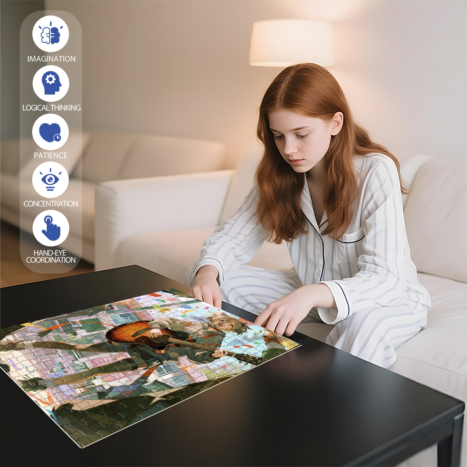 The Power Of Music 500pcs/1000pcs Jigsaw Puzzle, Scratch-Resistant, Interactive Family Game & Brain-Boosting DIY Decor, Perfect for Halloween, Christmas & New Year Gifts, Family Puzzle Game