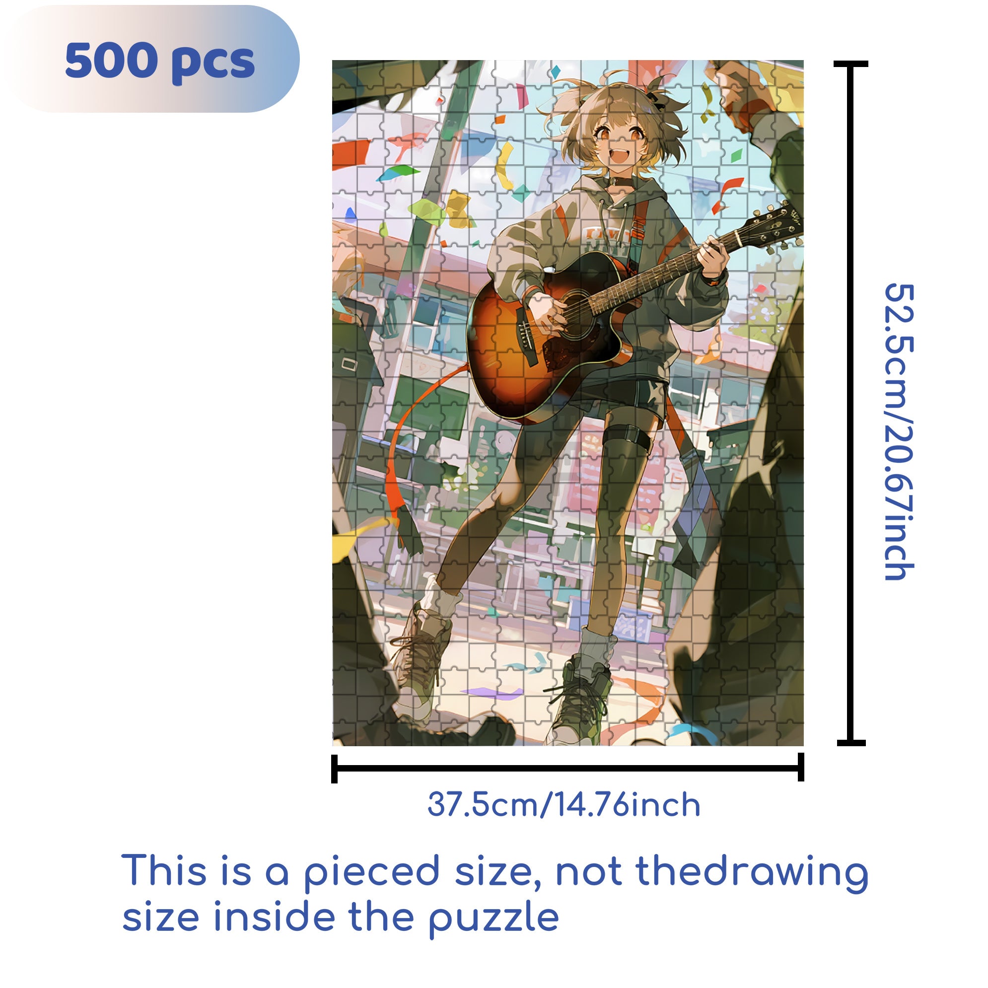 The Power Of Music 500pcs/1000pcs Jigsaw Puzzle, Scratch-Resistant, Interactive Family Game & Brain-Boosting DIY Decor, Perfect for Halloween, Christmas & New Year Gifts, Family Puzzle Game