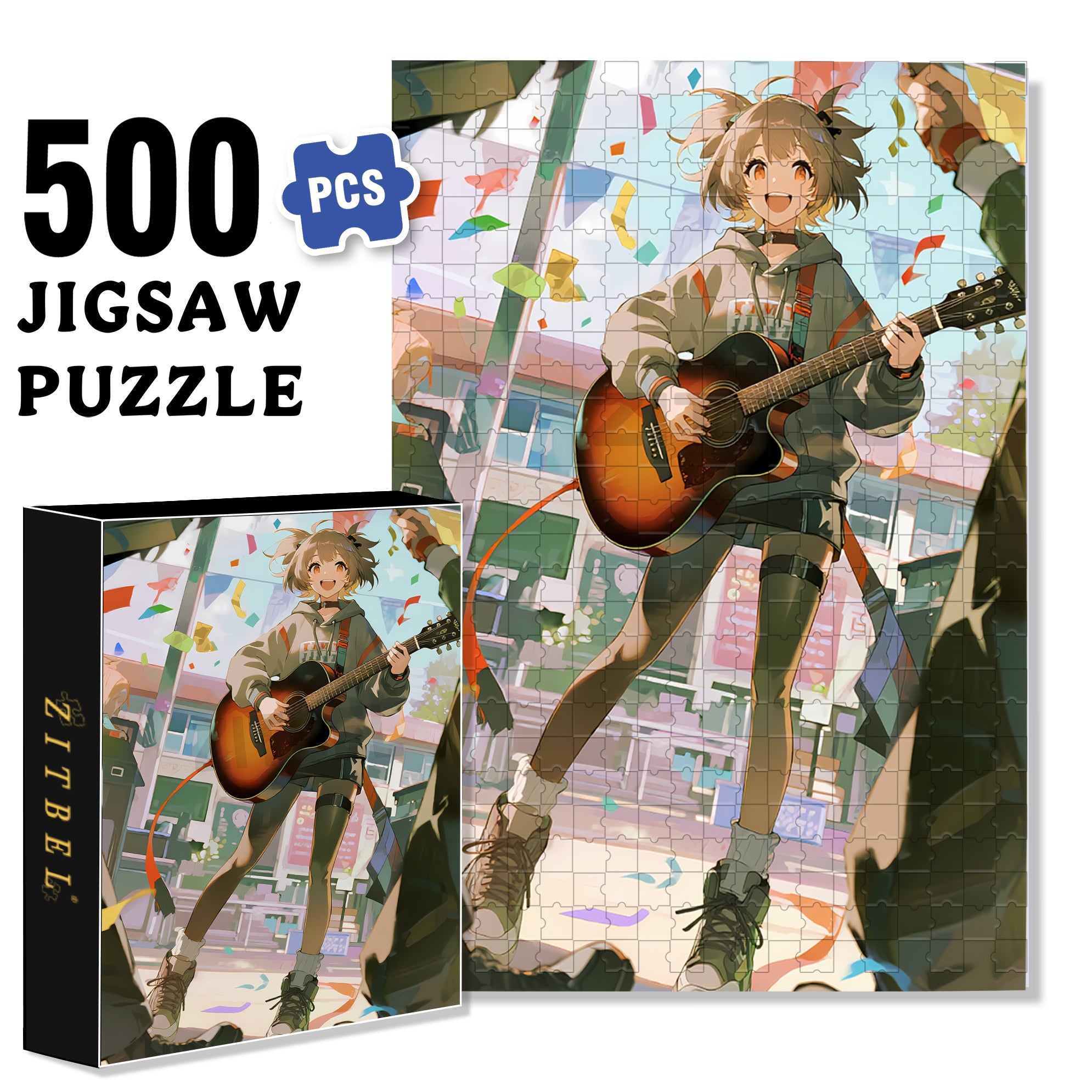 The Power Of Music 500pcs/1000pcs Jigsaw Puzzle, Scratch-Resistant, Interactive Family Game & Brain-Boosting DIY Decor, Perfect for Halloween, Christmas & New Year Gifts, Family Puzzle Game