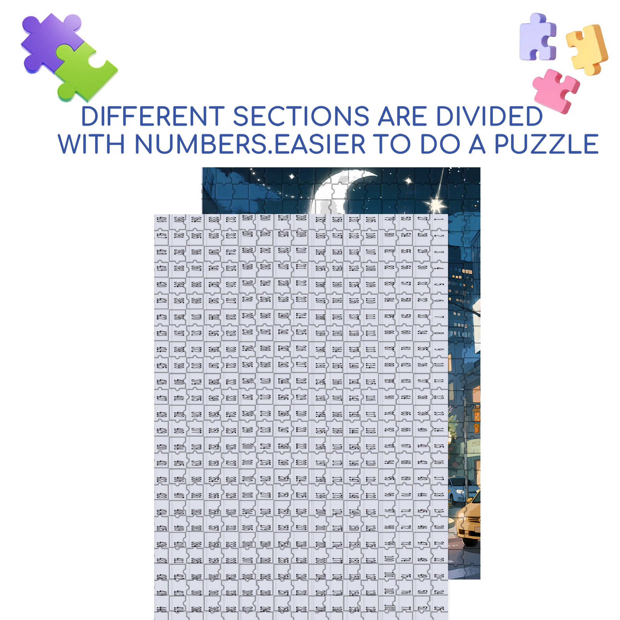 Twinkling Stars 500pcs/1000pcs Jigsaw Puzzle, Scratch-Resistant, Interactive Family Game & Brain-Boosting DIY Decor, Perfect for Halloween, Christmas & New Year Gifts, Family Puzzle Game